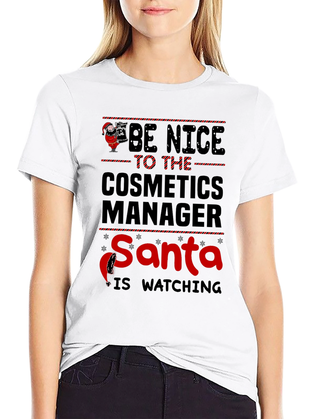 Cosmetics Manager Santa Watching T-Shirt