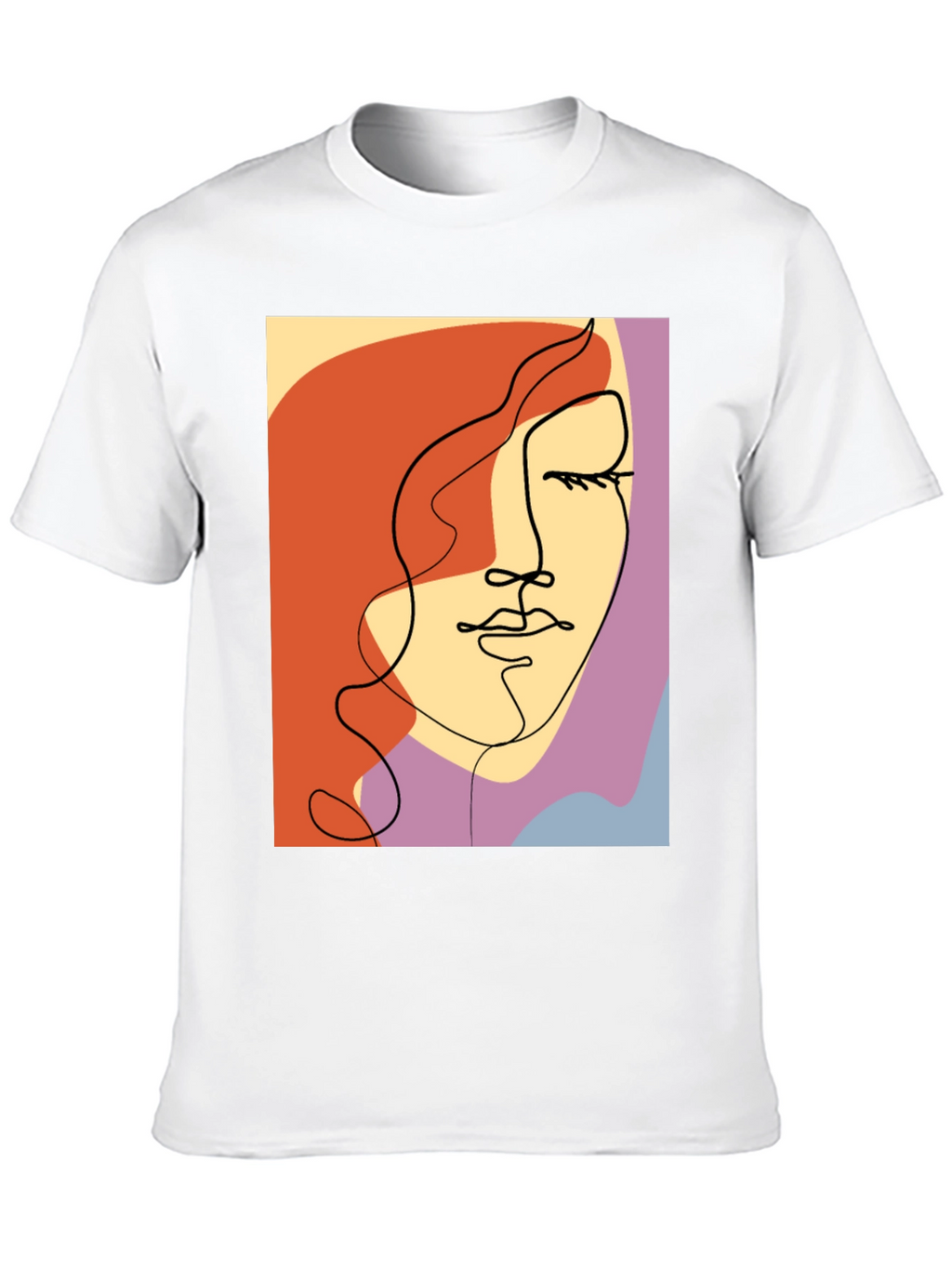 Abstract Face Graphic Tee - Modern Art Shirt