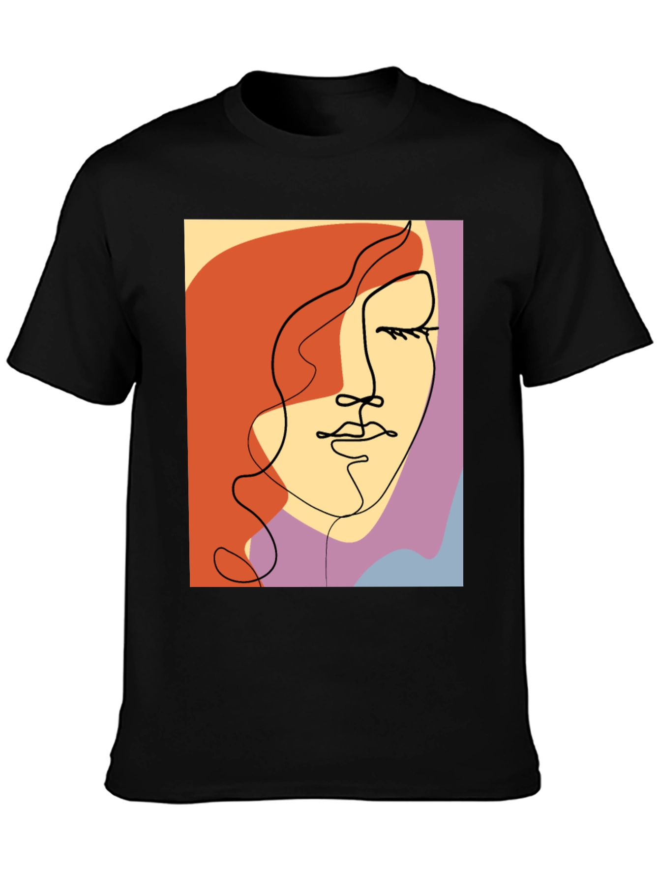 Abstract Face Graphic Tee - Modern Art Shirt