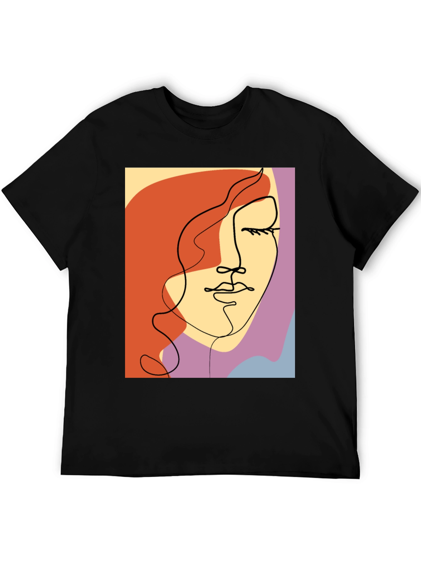 Abstract Face Graphic Tee - Modern Art Shirt