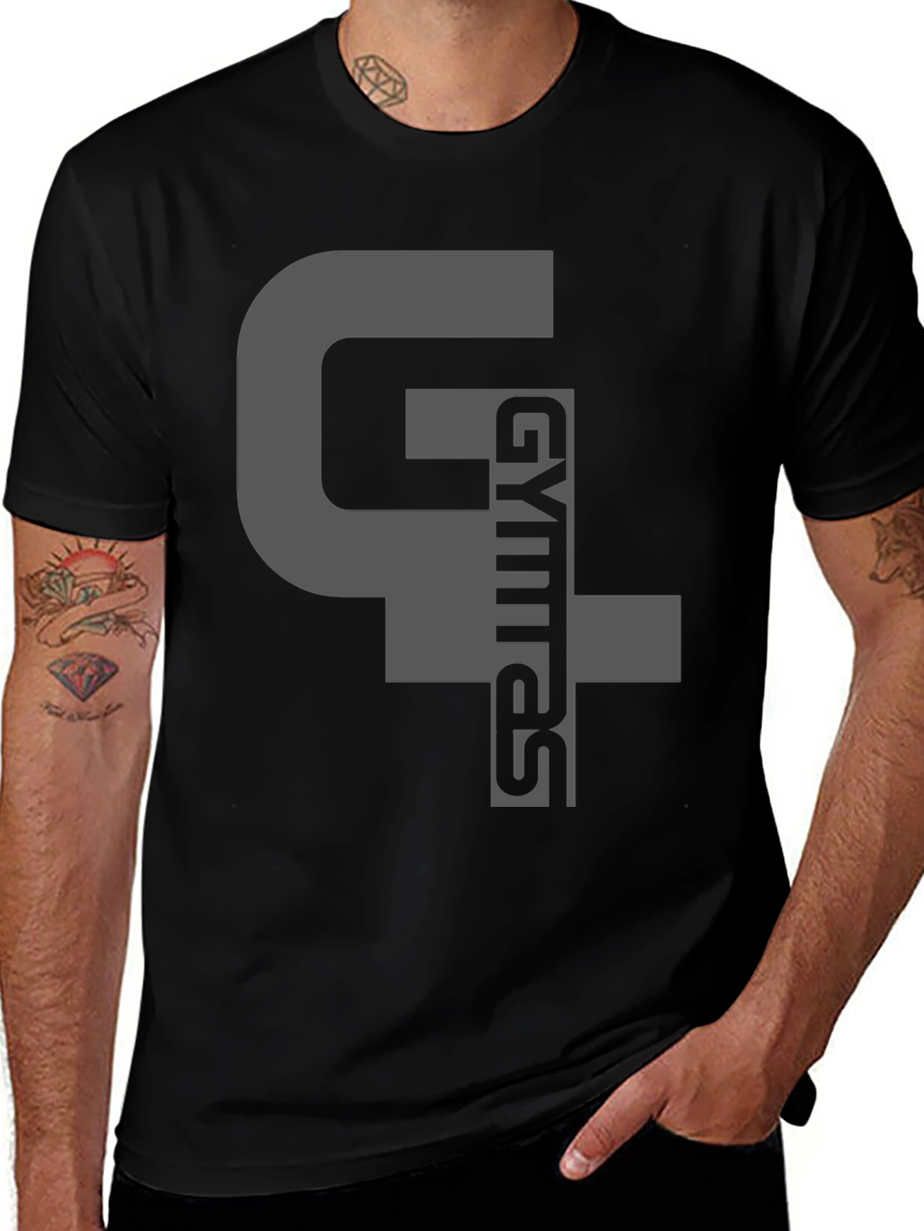 Gymras T-Shirt - Black Cotton Blend Graphic Tee