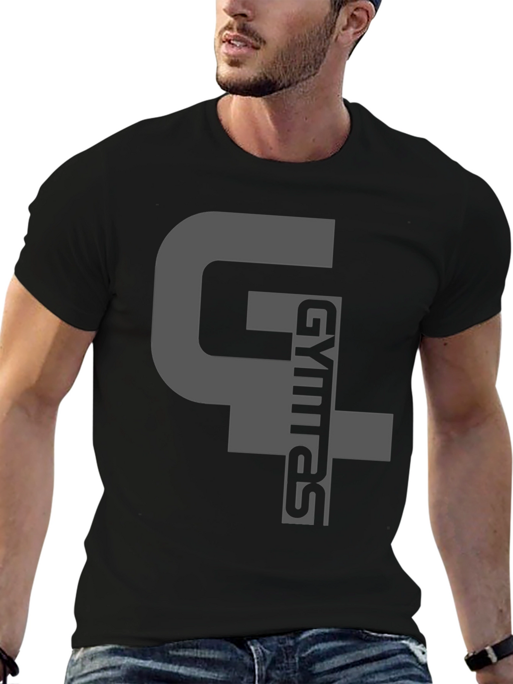 Gymras T-Shirt - Black Cotton Blend Graphic Tee