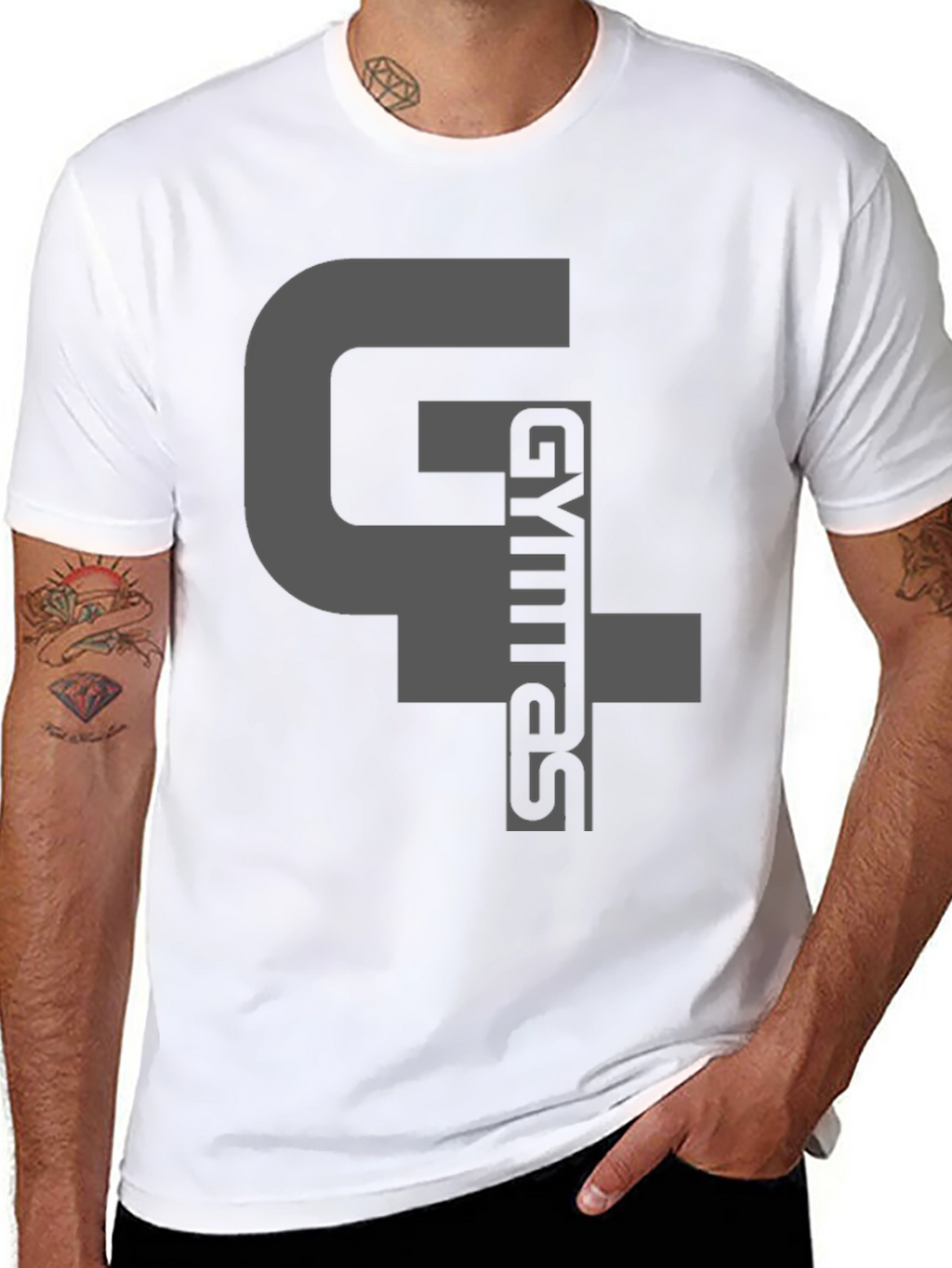Gymras T-Shirt - Black Cotton Blend Graphic Tee