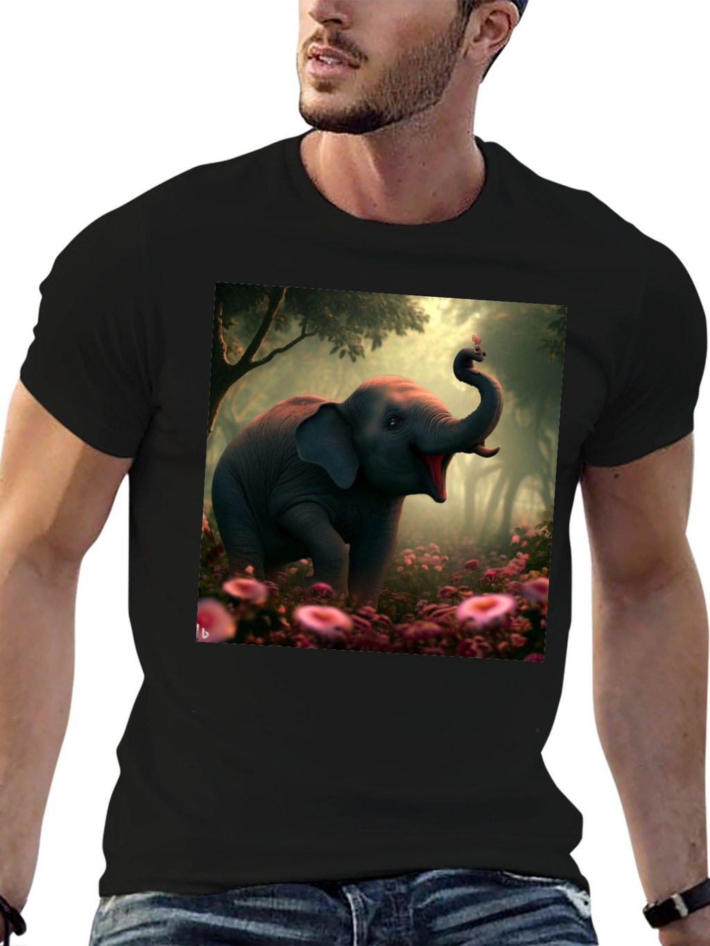 Elephant & Butterfly Graphic Tee