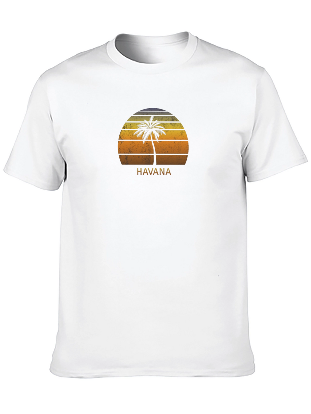 Havana Palm Tree Graphic Tee - Retro Sunset Design