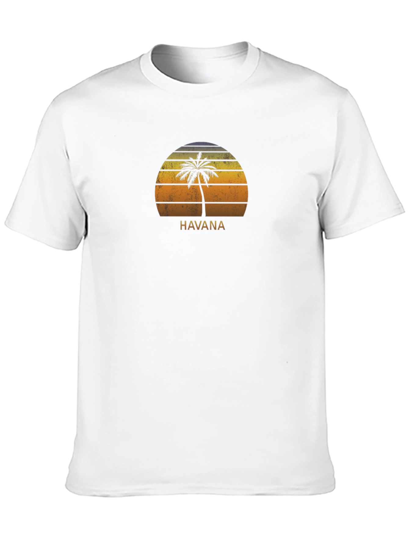 Havana Palm Tree Graphic Tee - Retro Sunset Design