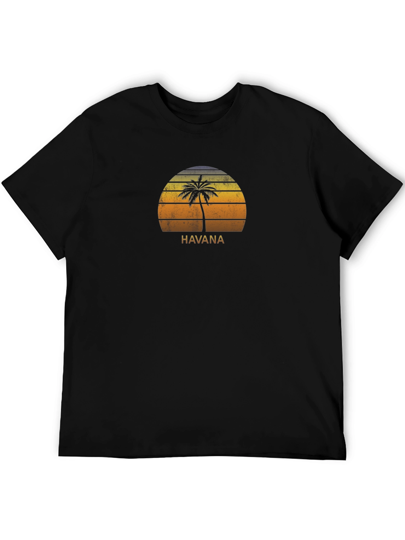 Havana Palm Tree Graphic Tee - Retro Sunset Design