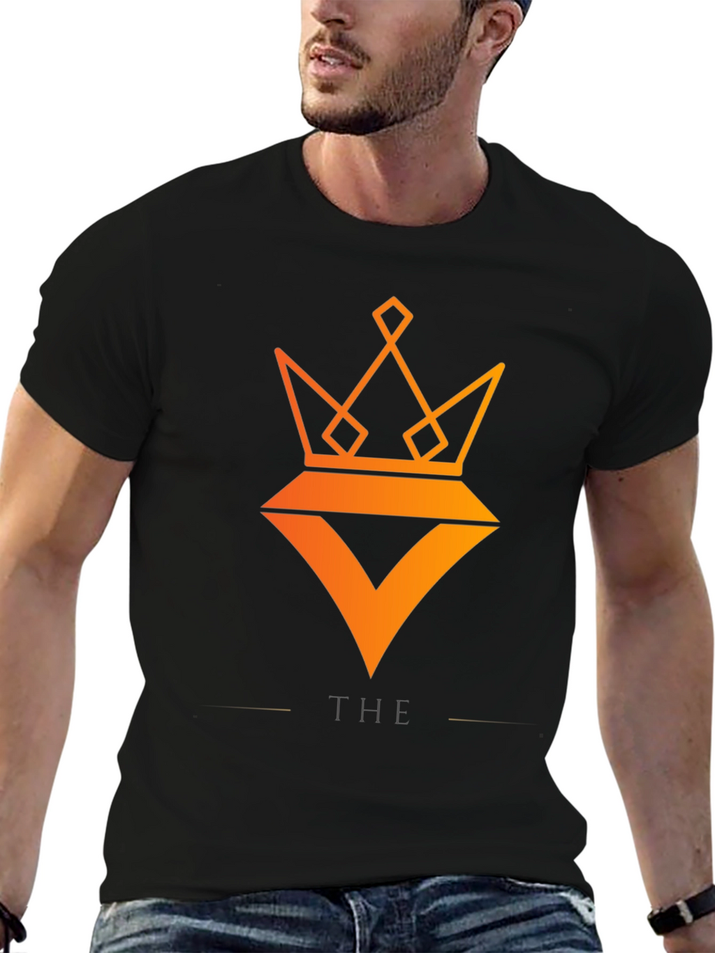 Modern Crown Graphic Black T-Shirt