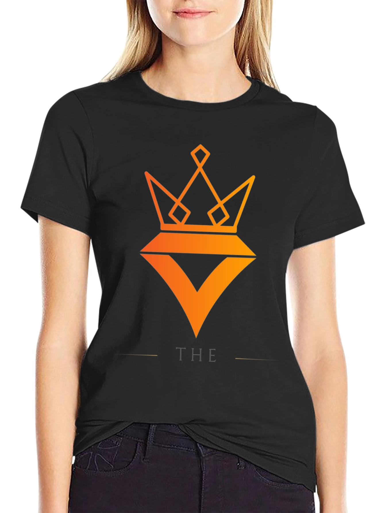 Modern Crown Graphic Black T-Shirt