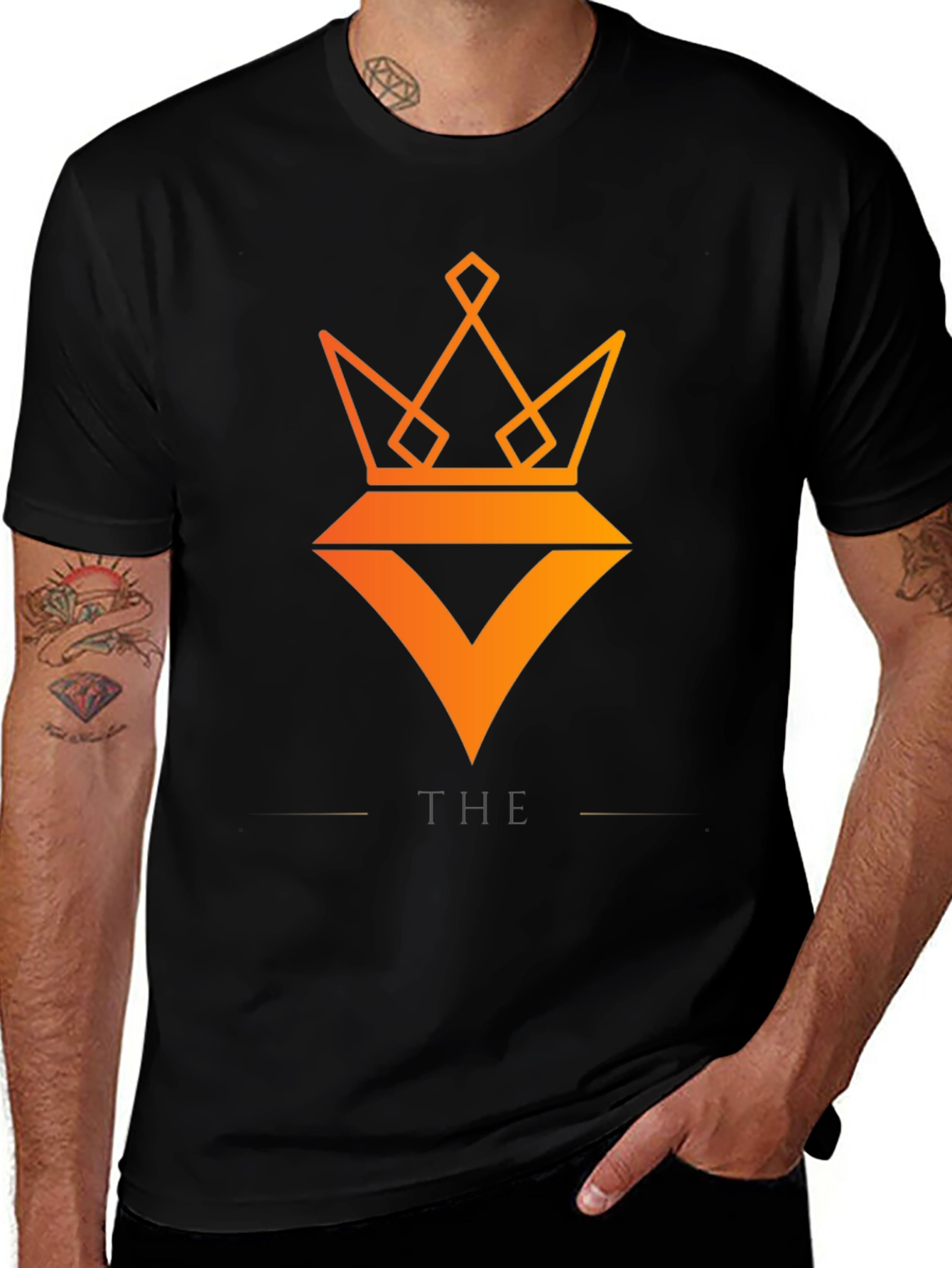 Modern Crown Graphic Black T-Shirt
