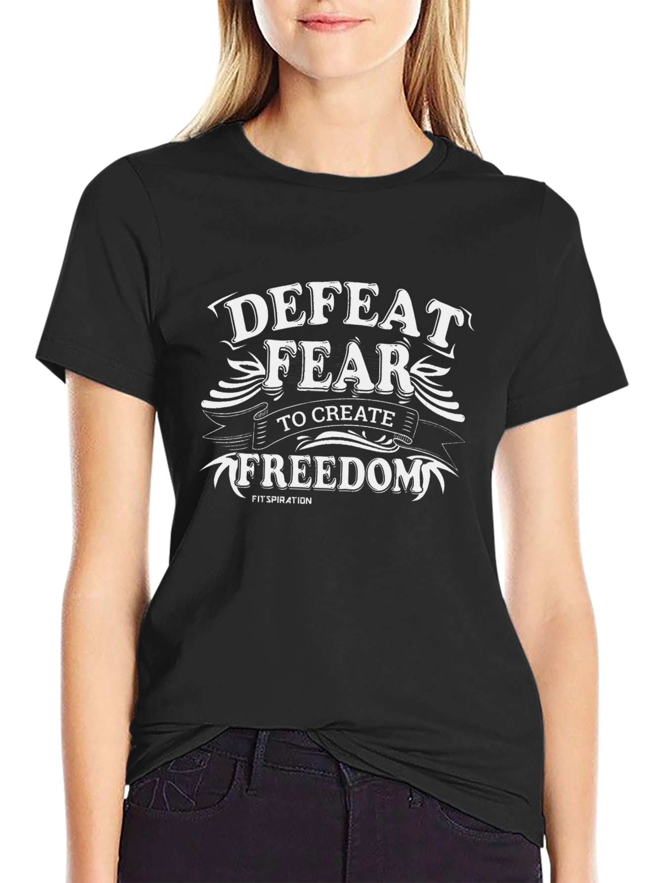 Defeat Fear Freedom Graphic Tee - Motivational T-Shirt