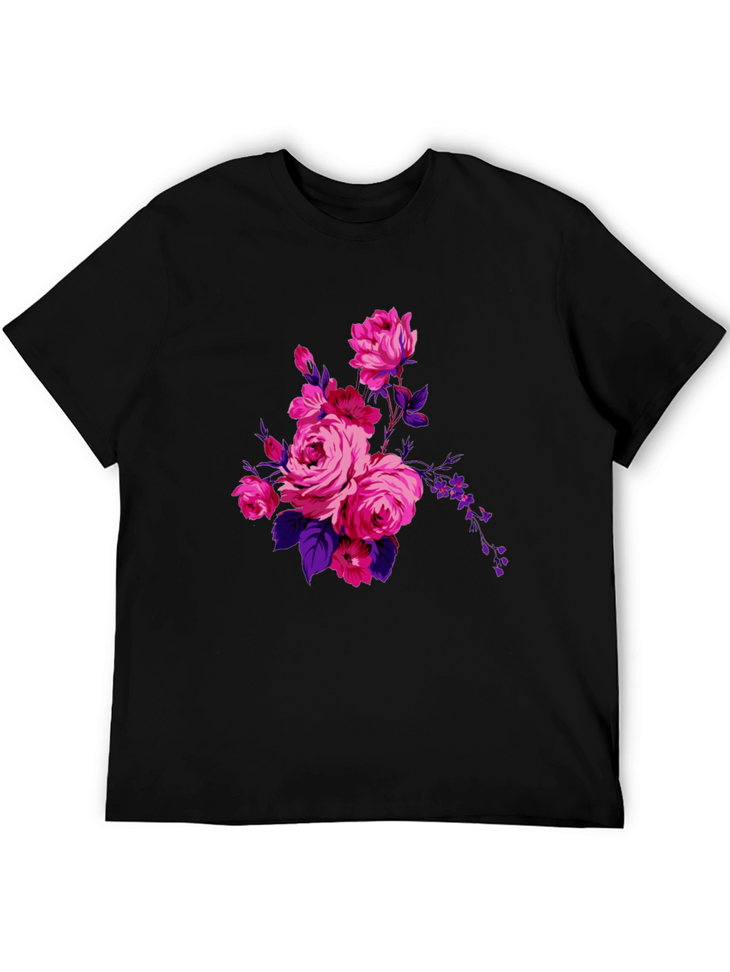 Floral Print Black T-Shirt