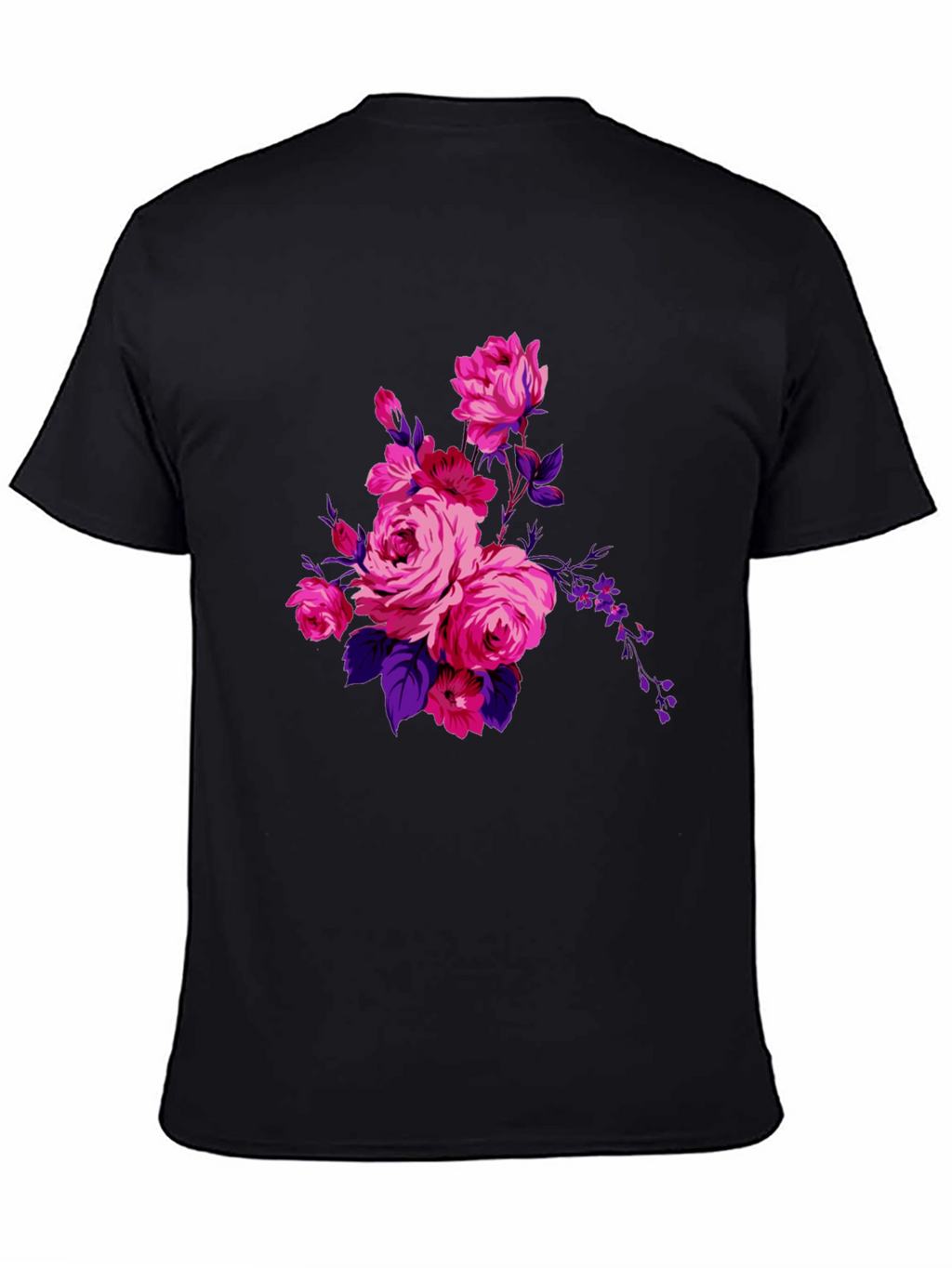 Floral Print Black T-Shirt