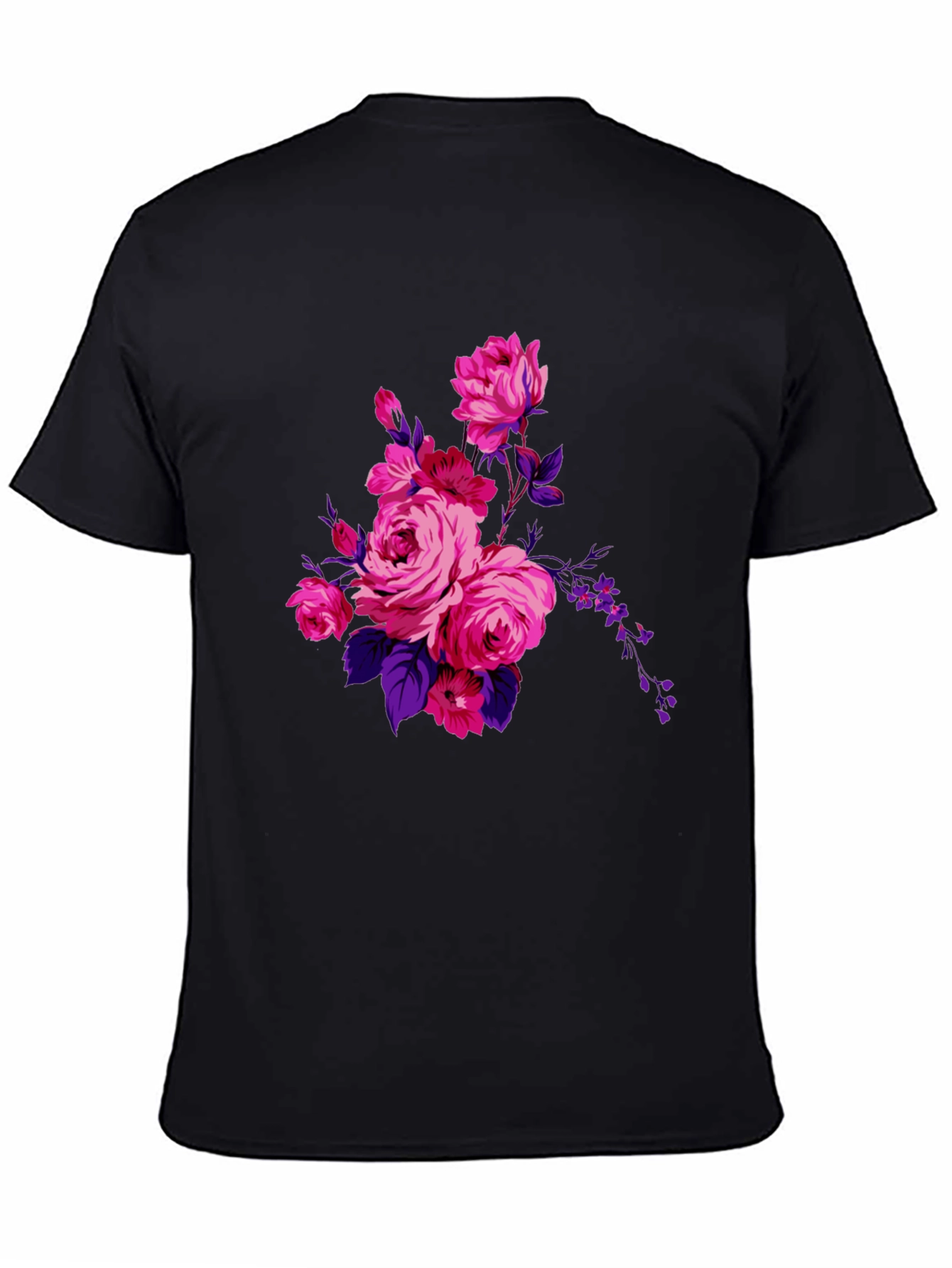 Floral Print Black T-Shirt