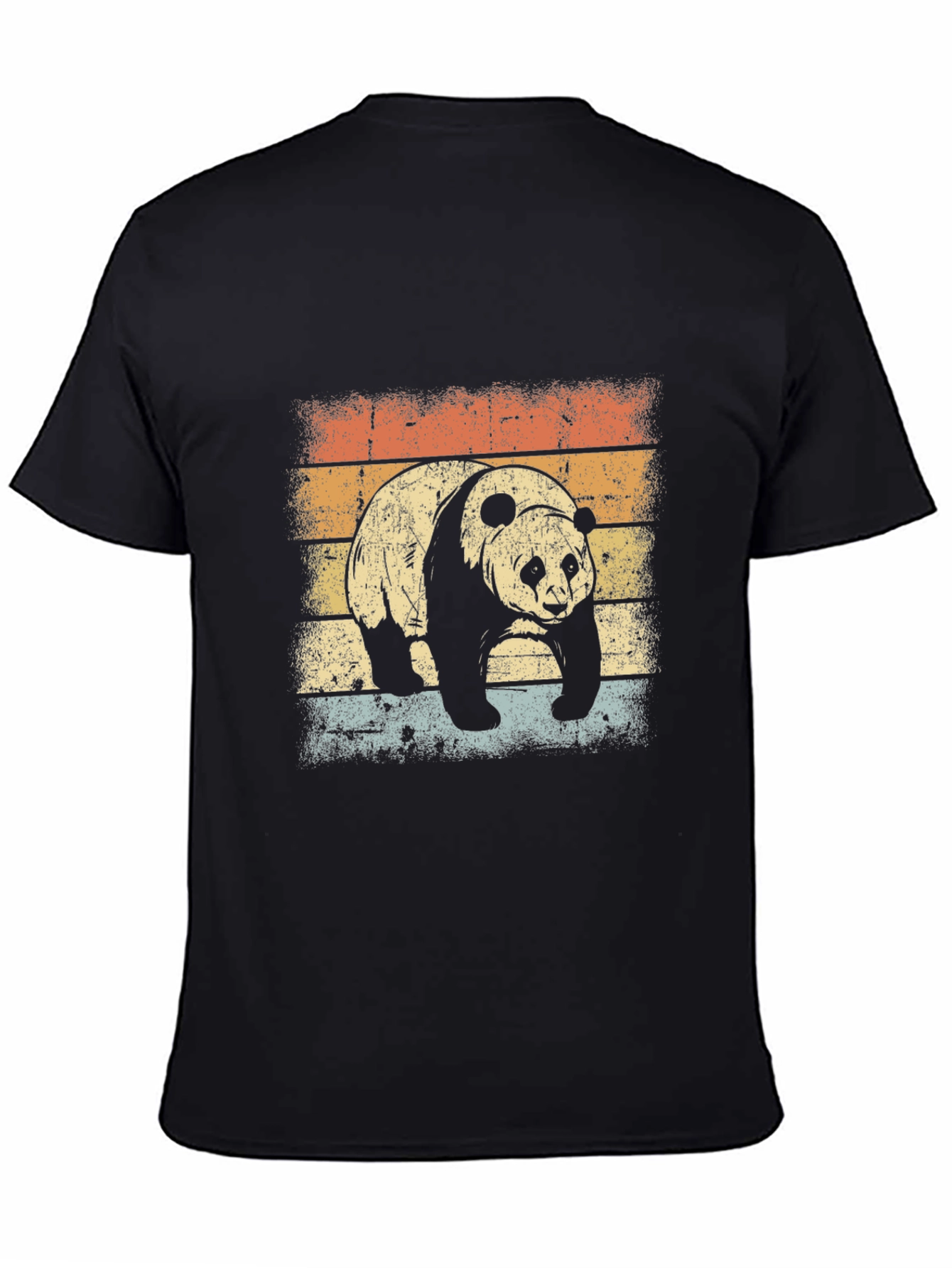 Retro Panda Graphic T-Shirt - Black