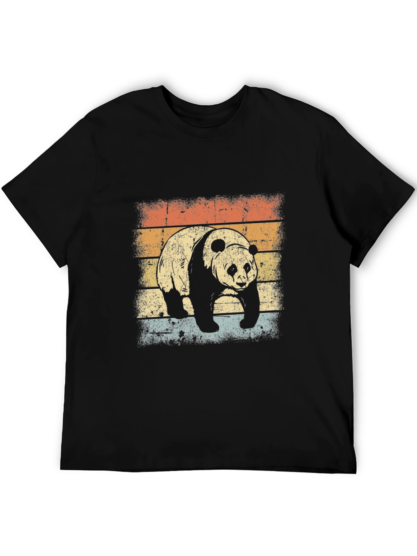 Retro Panda Graphic T-Shirt - Black