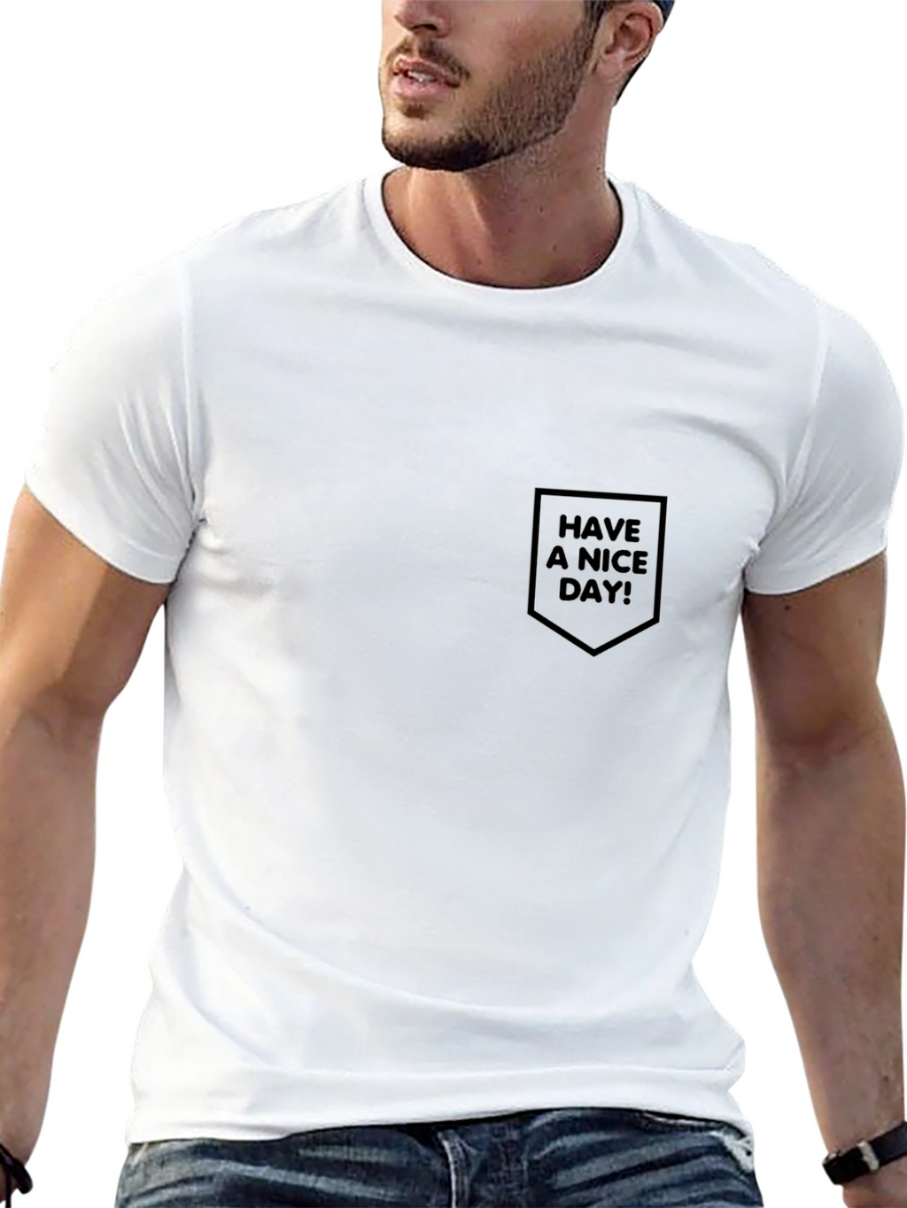 Black Have a Nice Day! Pocket Tee