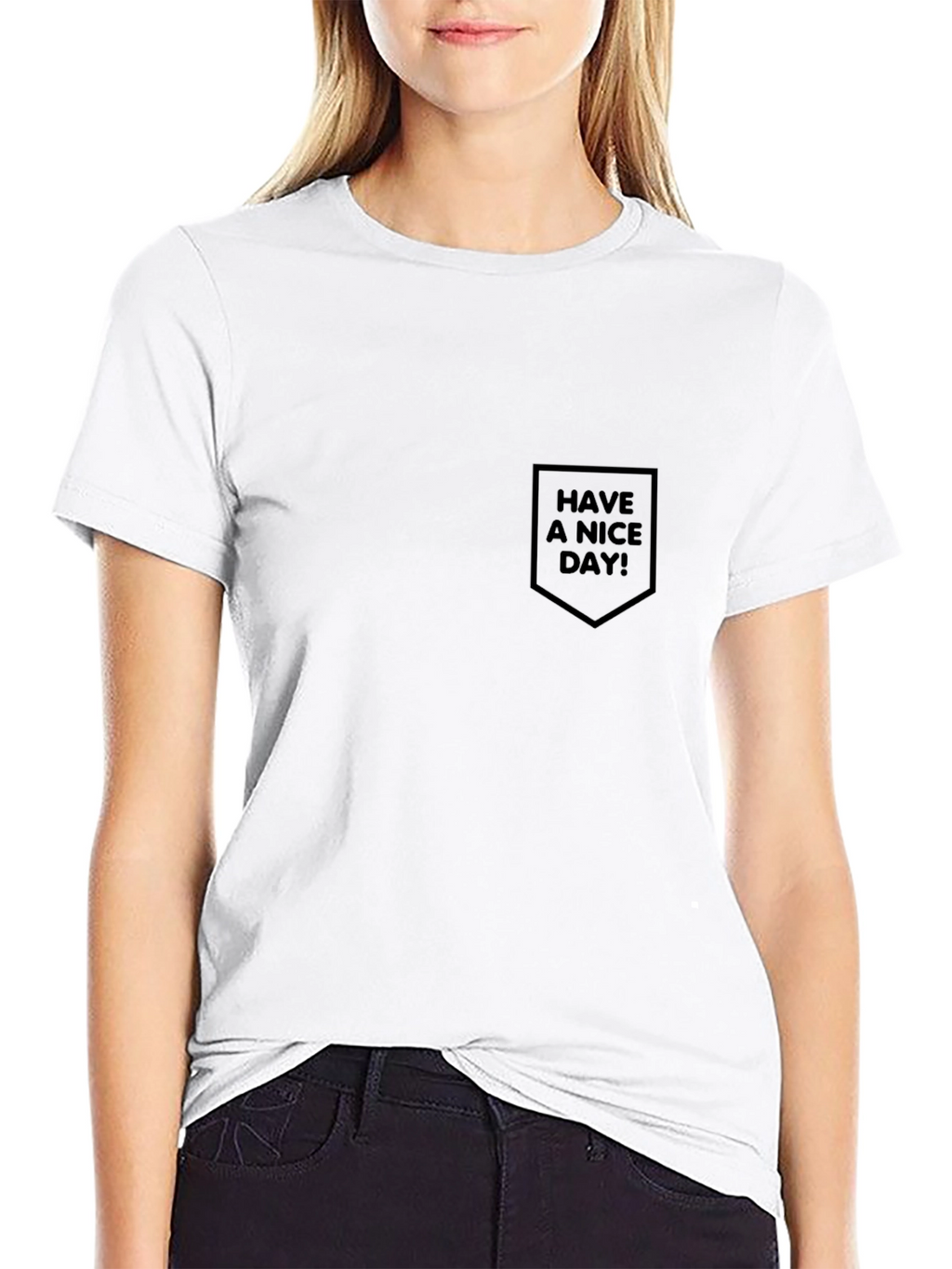 Black Have a Nice Day! Pocket Tee