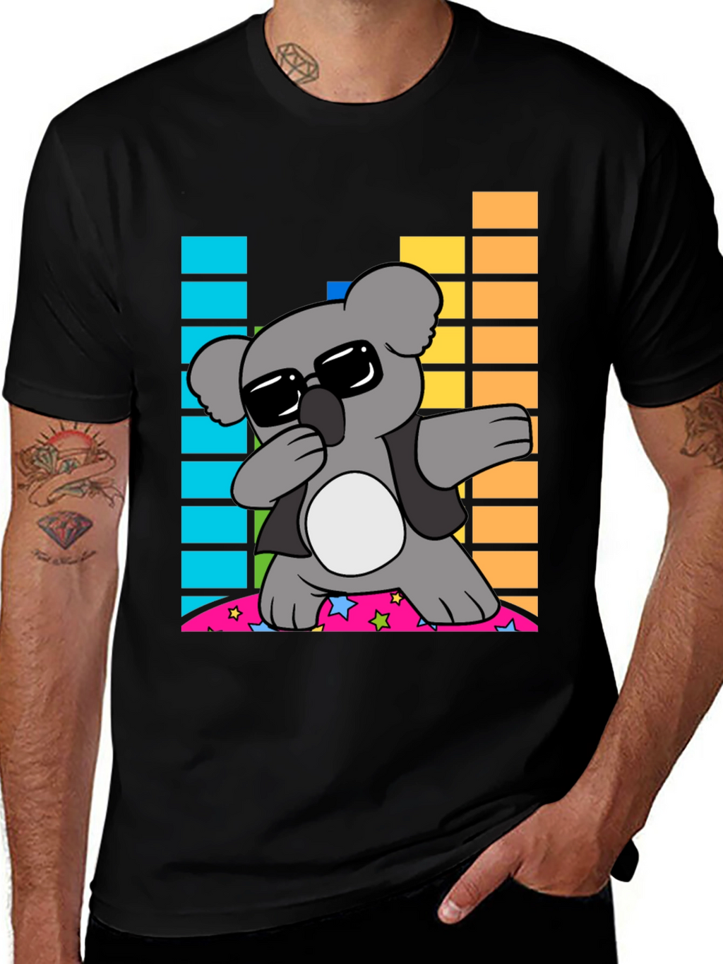 Dabbing Koala Graphic Tee - Cool Cartoon Animal Shirt