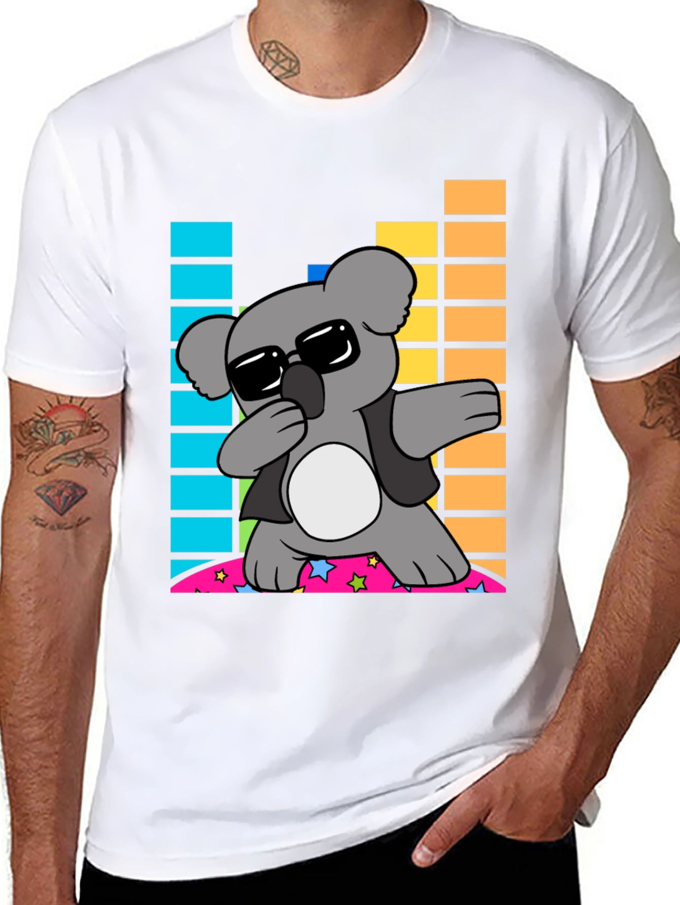 Dabbing Koala Graphic Tee - Cool Cartoon Animal Shirt