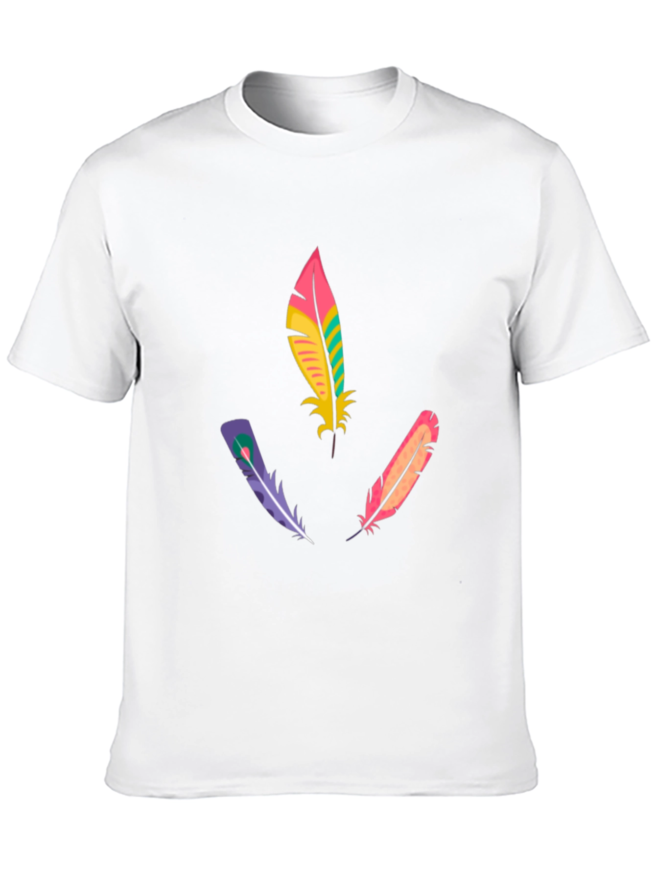 Feather Design T-Shirt - Stylish & Unique