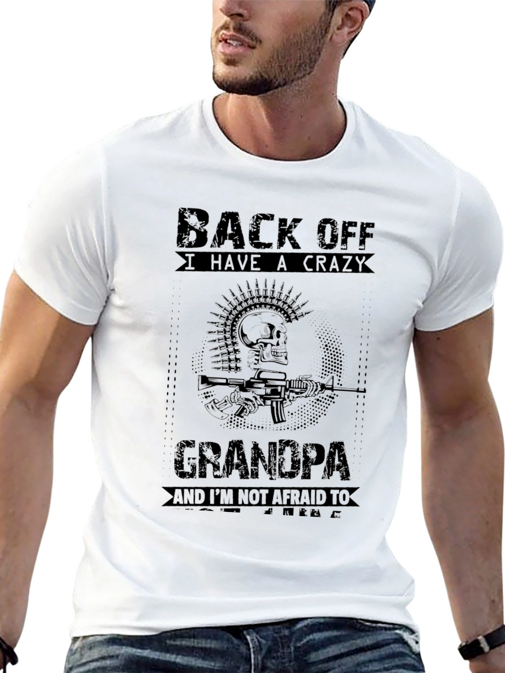 Crazy Grandpa Graphic T-Shirt - Black