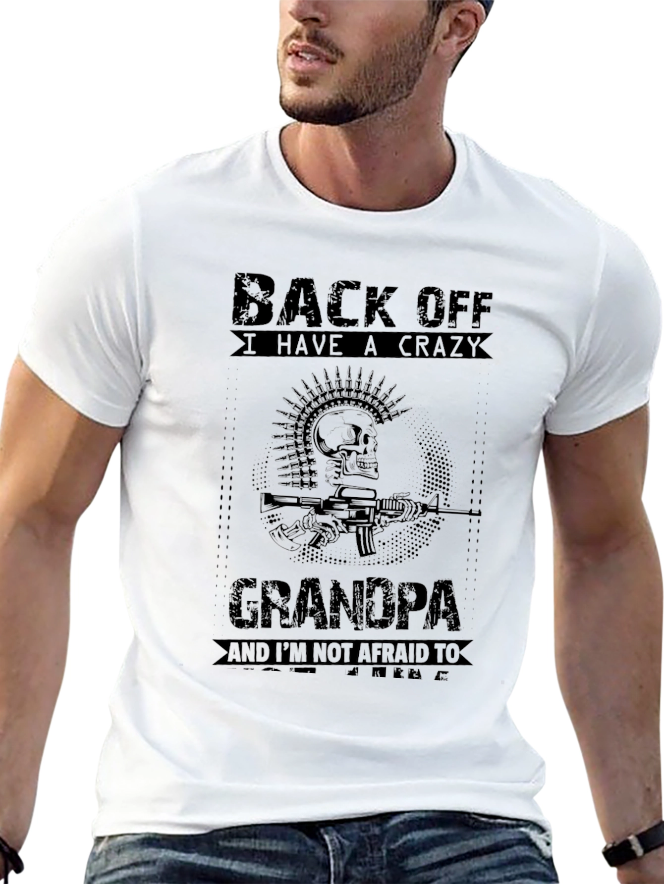 Crazy Grandpa Graphic T-Shirt - Black