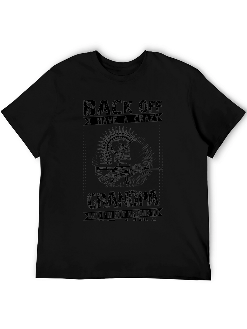 Crazy Grandpa Graphic T-Shirt - Black