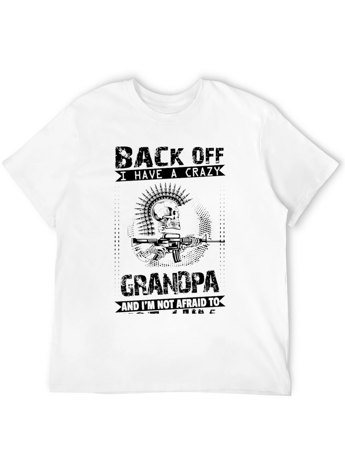 Crazy Grandpa Graphic T-Shirt - Black