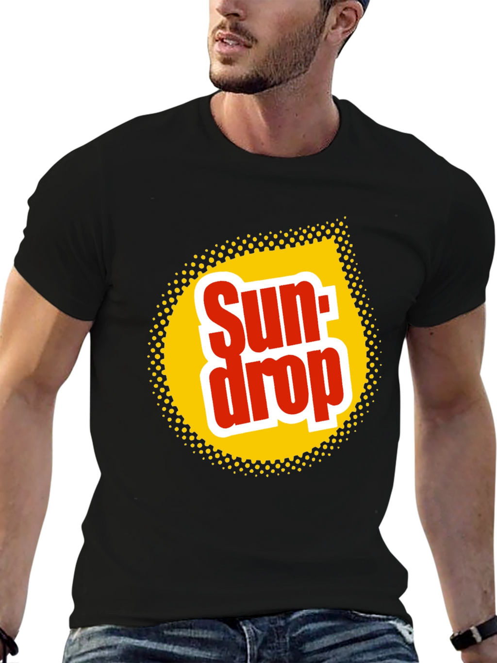Sun Drop Logo Black T-Shirt Retro Soda Tee