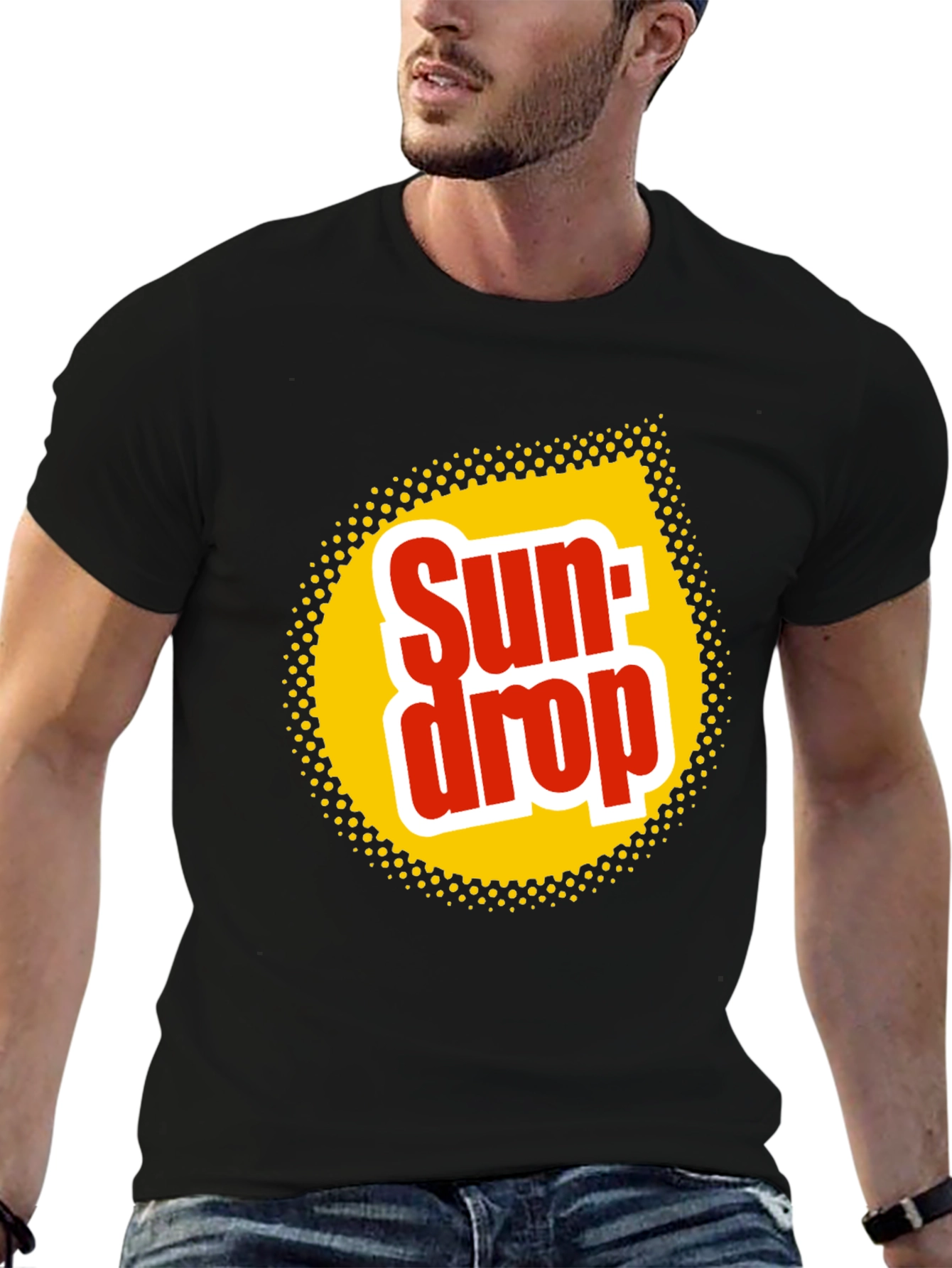 Sun Drop Logo Black T-Shirt Retro Soda Tee