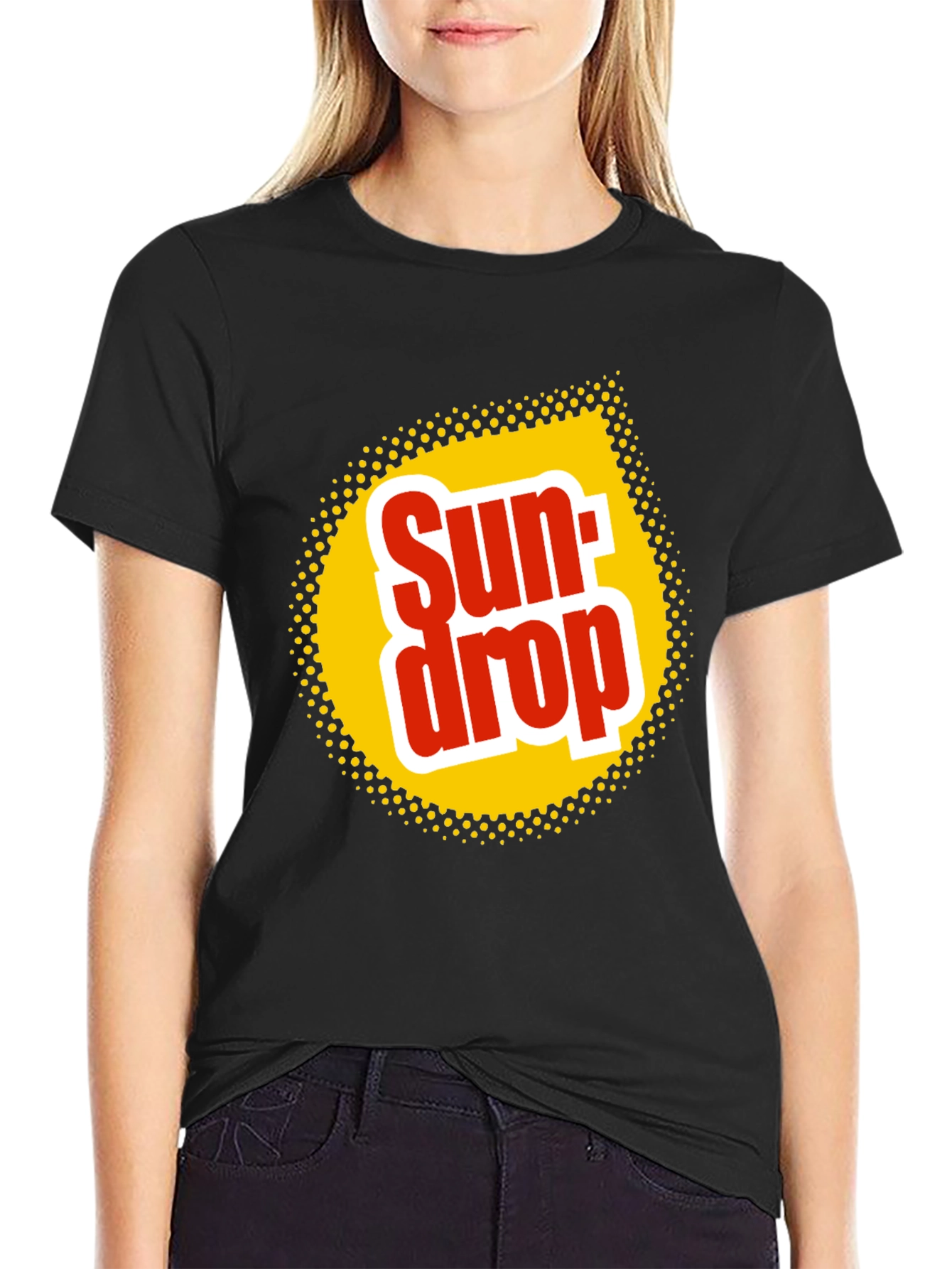 Sun Drop Logo Black T-Shirt Retro Soda Tee