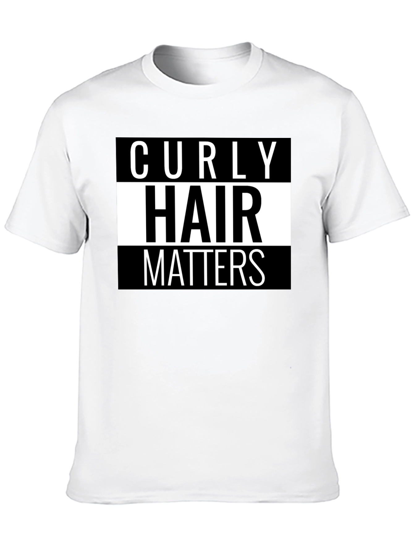 Curly Hair Matters Graphic Tee - Black Cotton T-Shirt