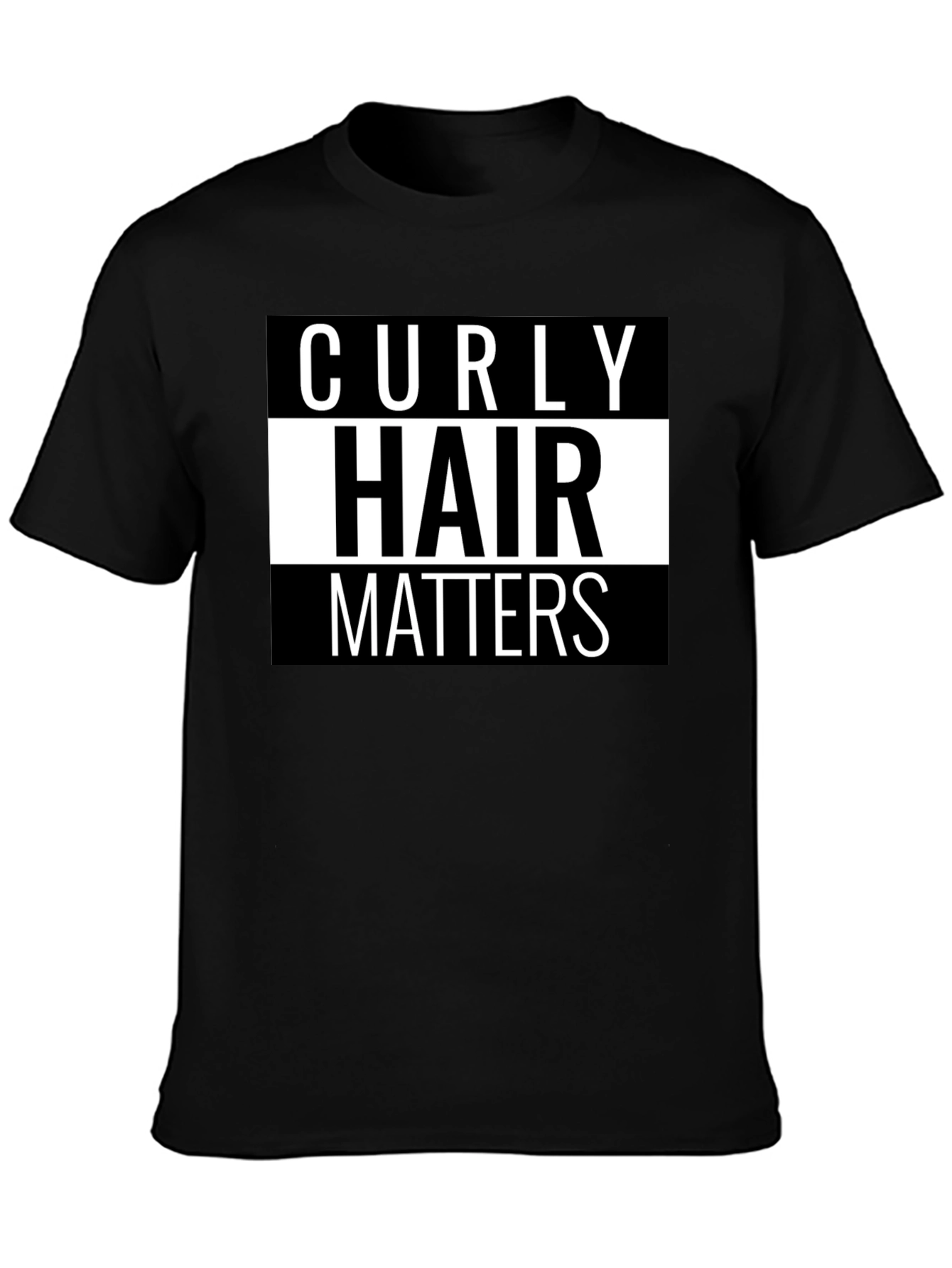 Curly Hair Matters Graphic Tee - Black Cotton T-Shirt