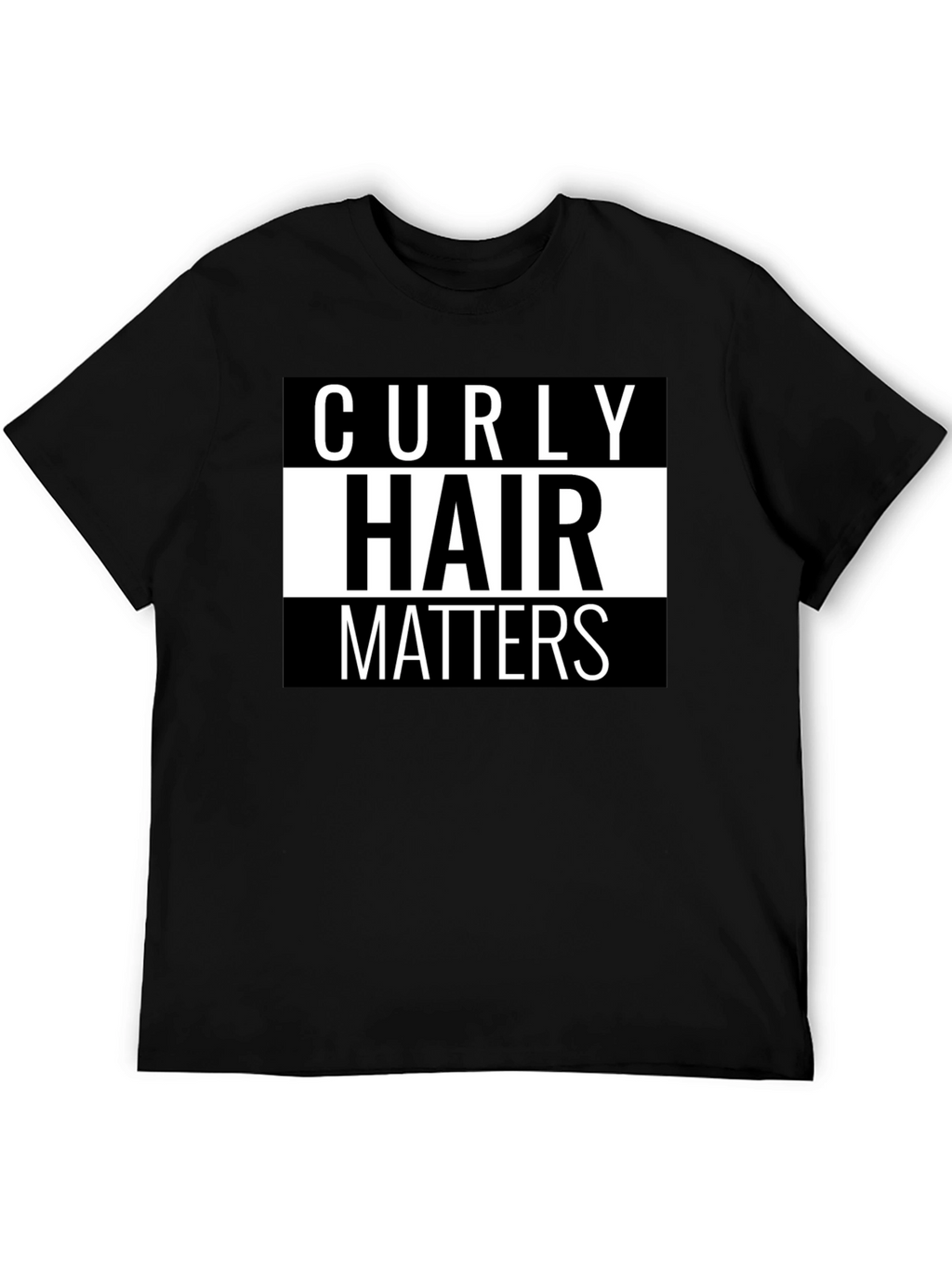Curly Hair Matters Graphic Tee - Black Cotton T-Shirt