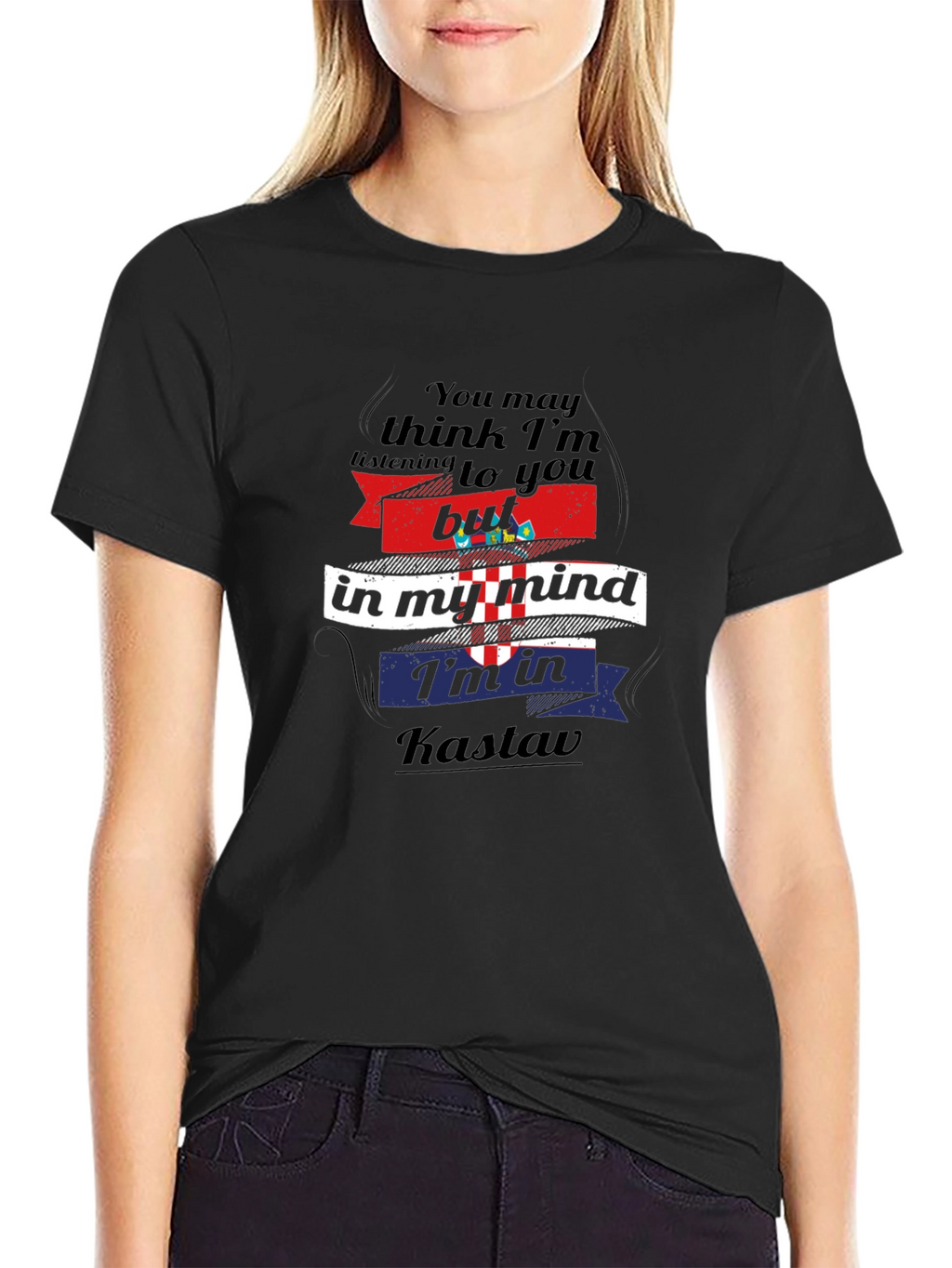 Kastav Mind T-Shirt: Croatian Pride Comfortable Black Tee