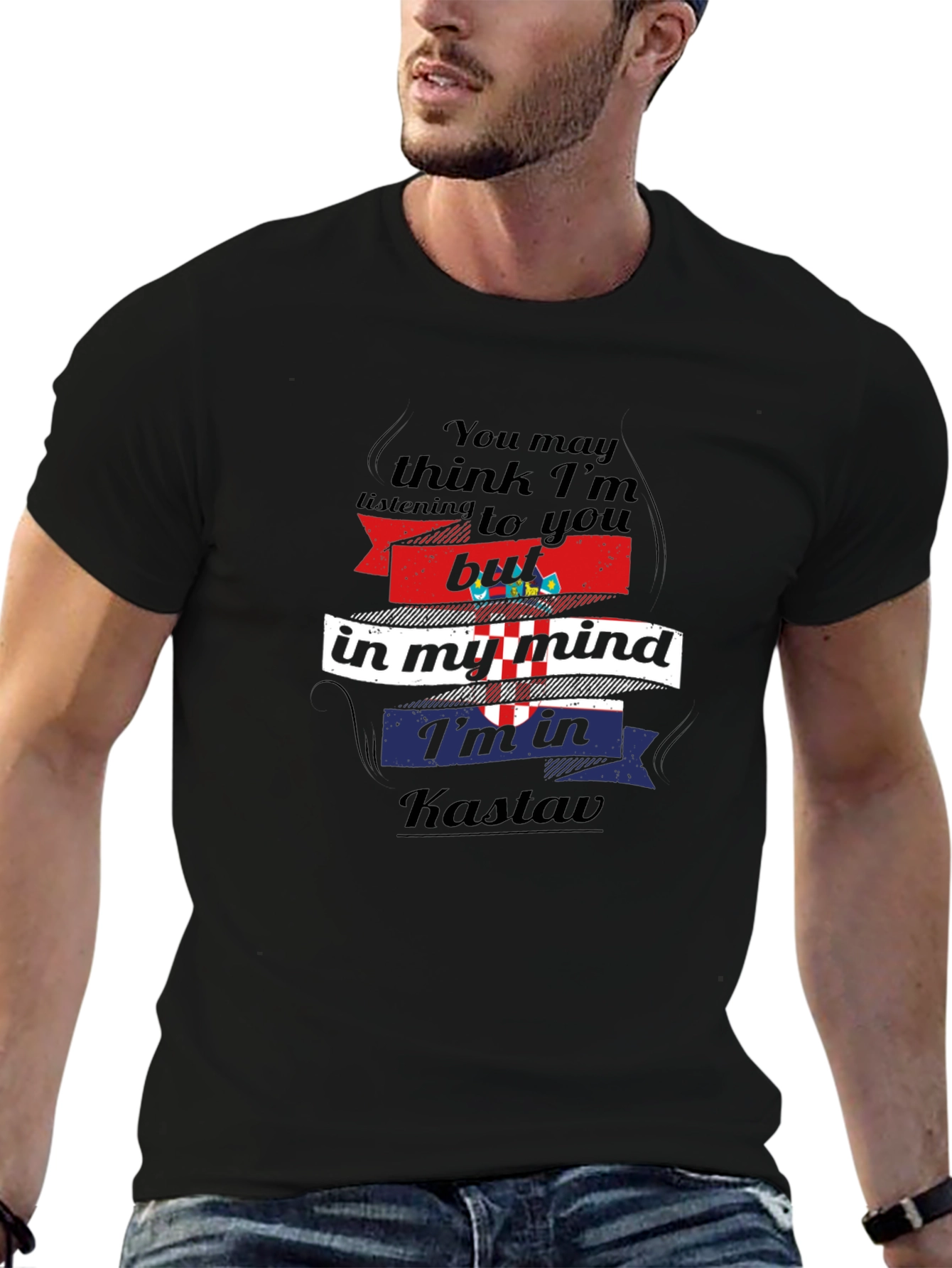 Kastav Mind T-Shirt: Croatian Pride Comfortable Black Tee