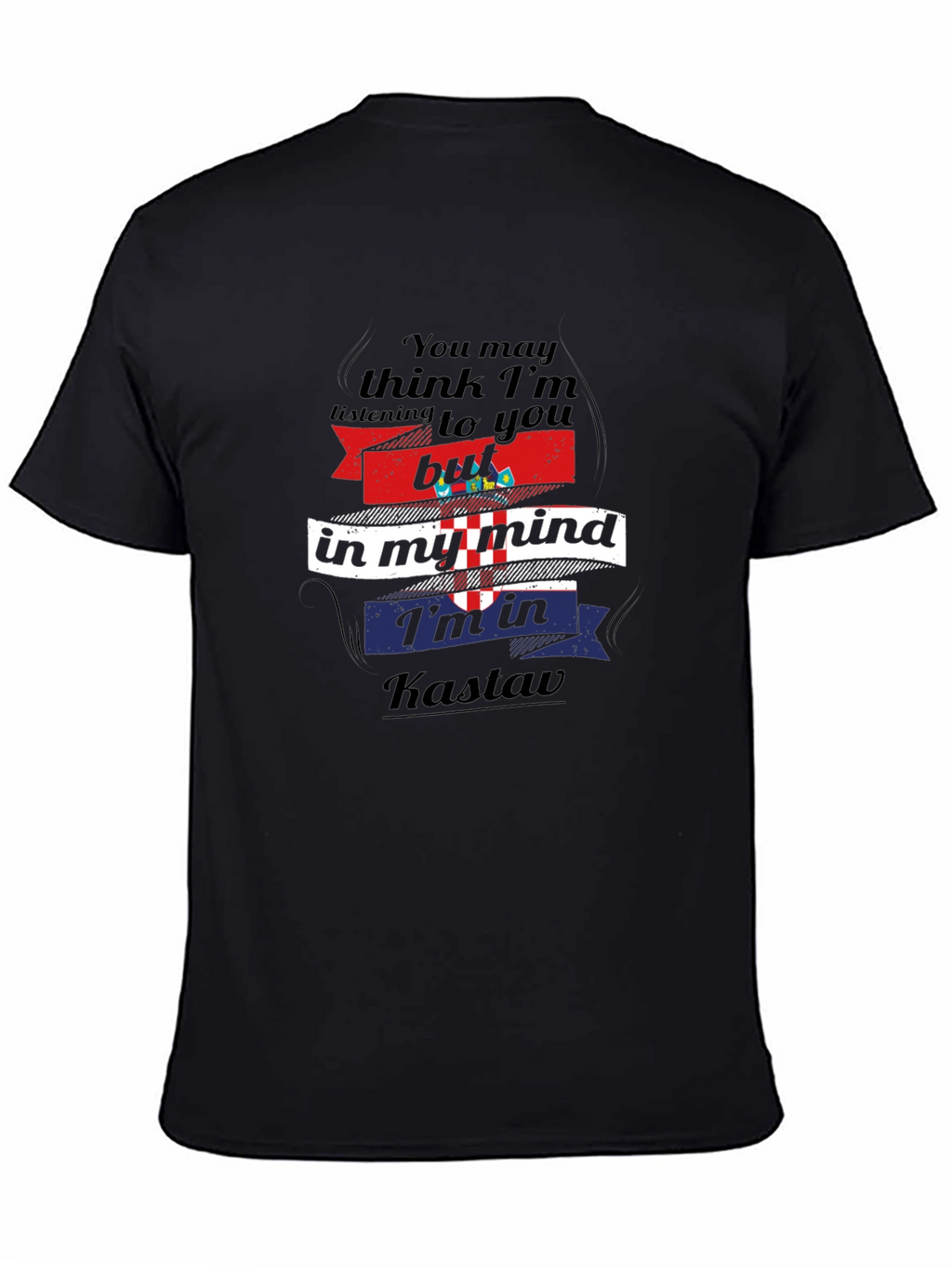 Kastav Mind T-Shirt: Croatian Pride Comfortable Black Tee