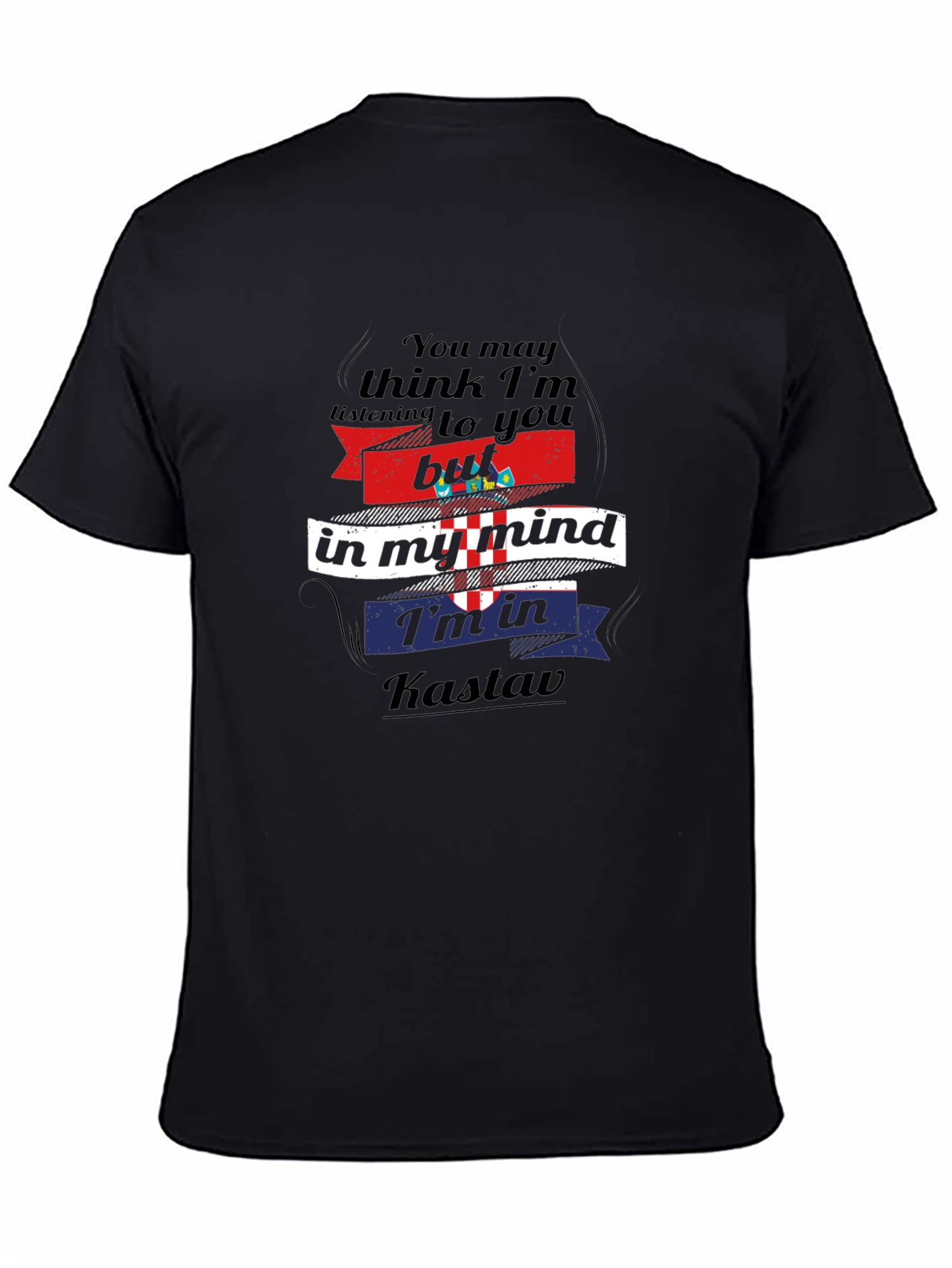 Kastav Mind T-Shirt: Croatian Pride Comfortable Black Tee