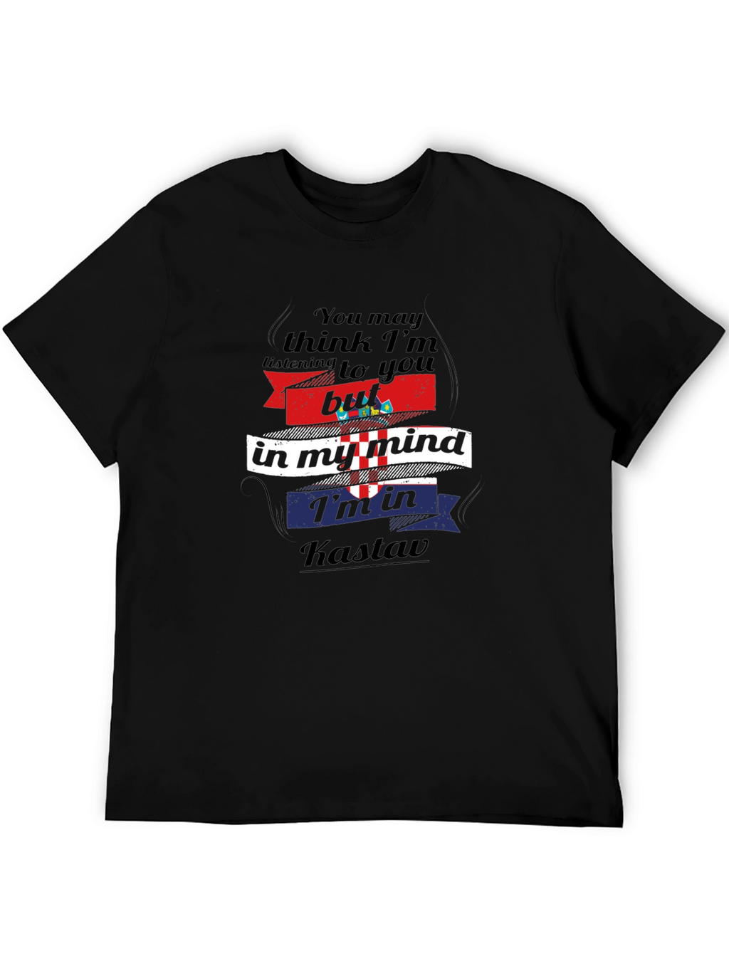 Kastav Mind T-Shirt: Croatian Pride Comfortable Black Tee