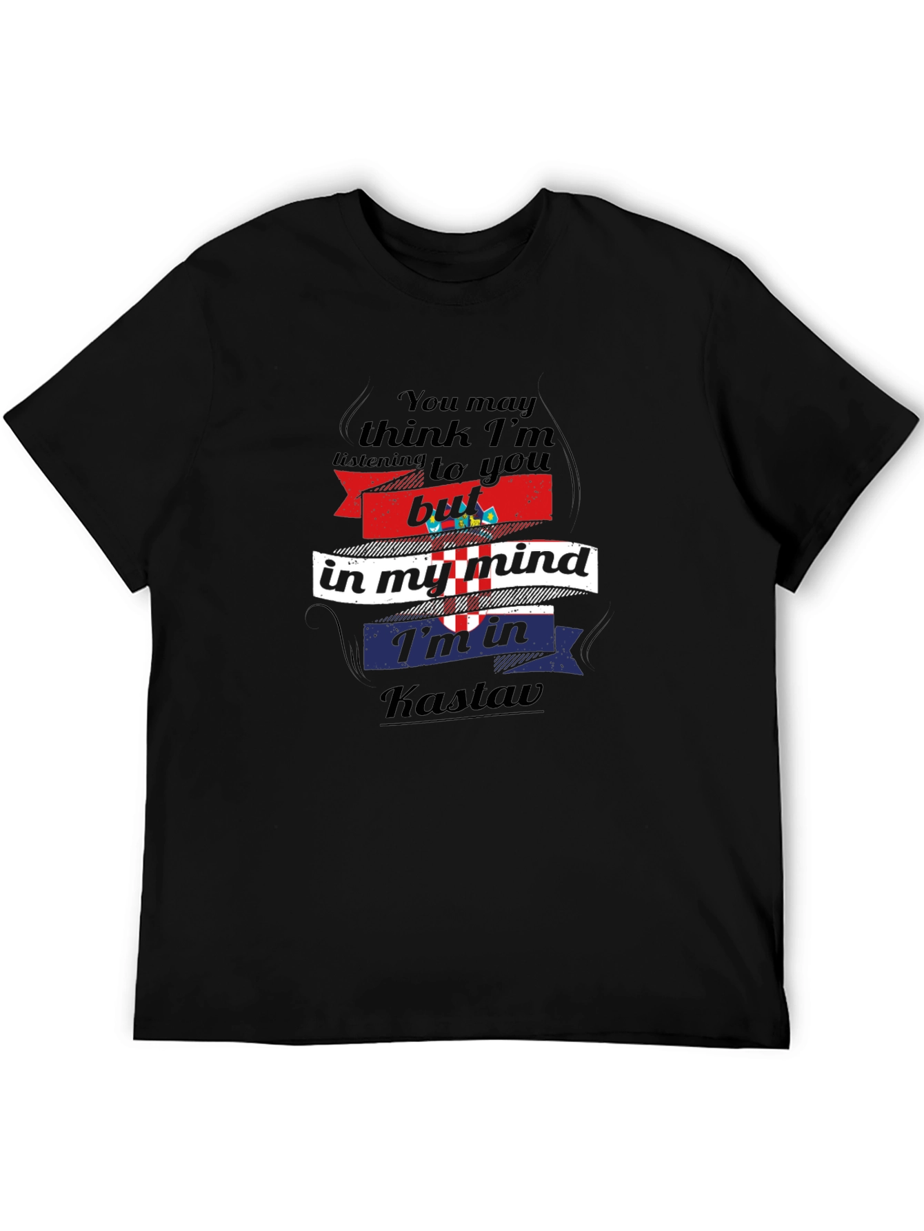 Kastav Mind T-Shirt: Croatian Pride Comfortable Black Tee