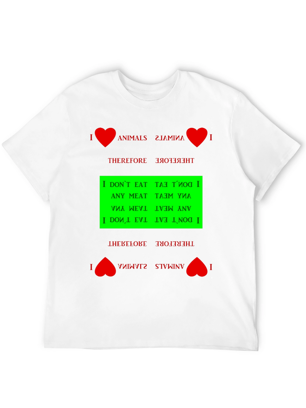 I Love Animals Vegan Graphic T-Shirt
