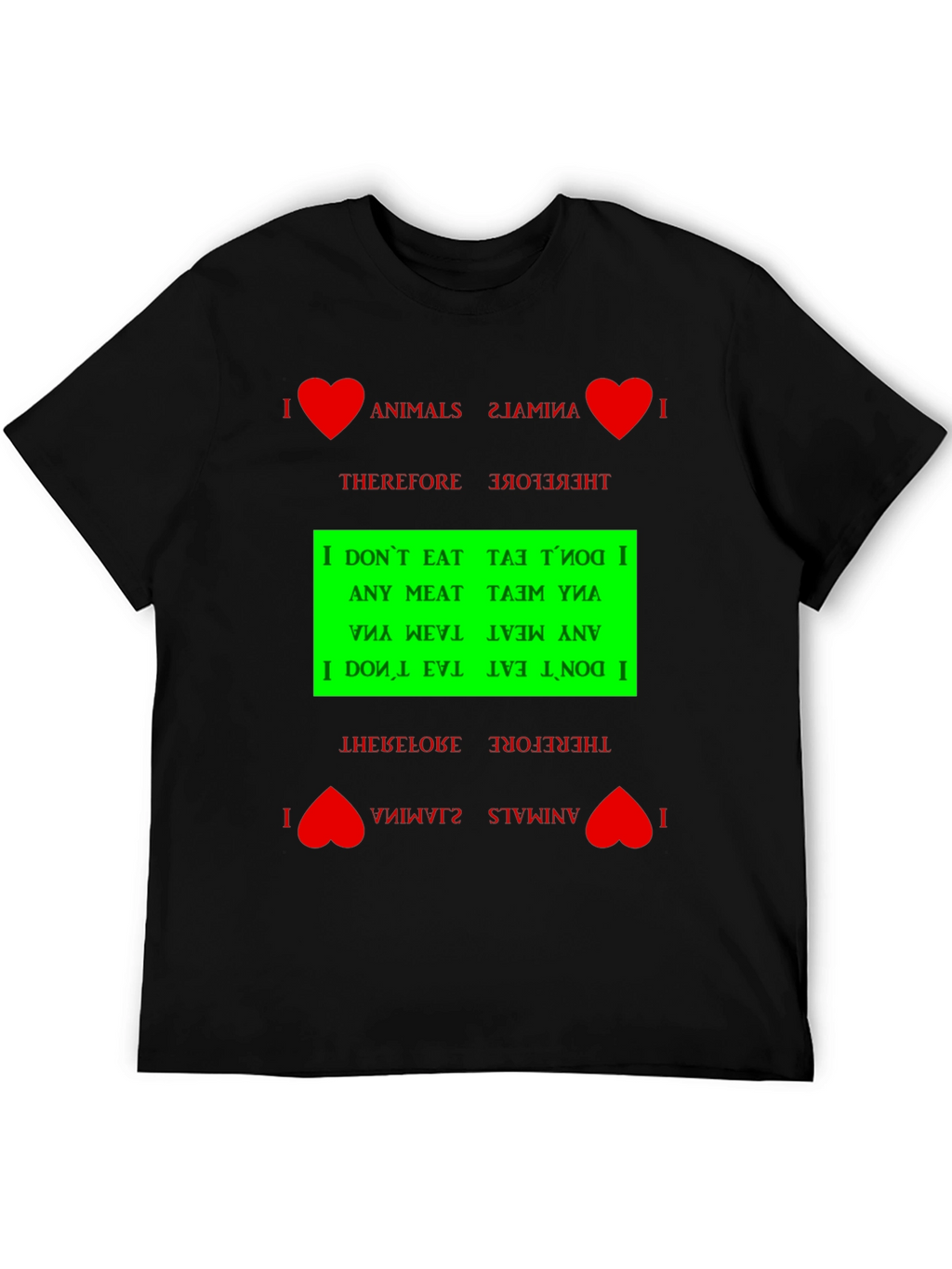 I Love Animals Vegan Graphic T-Shirt