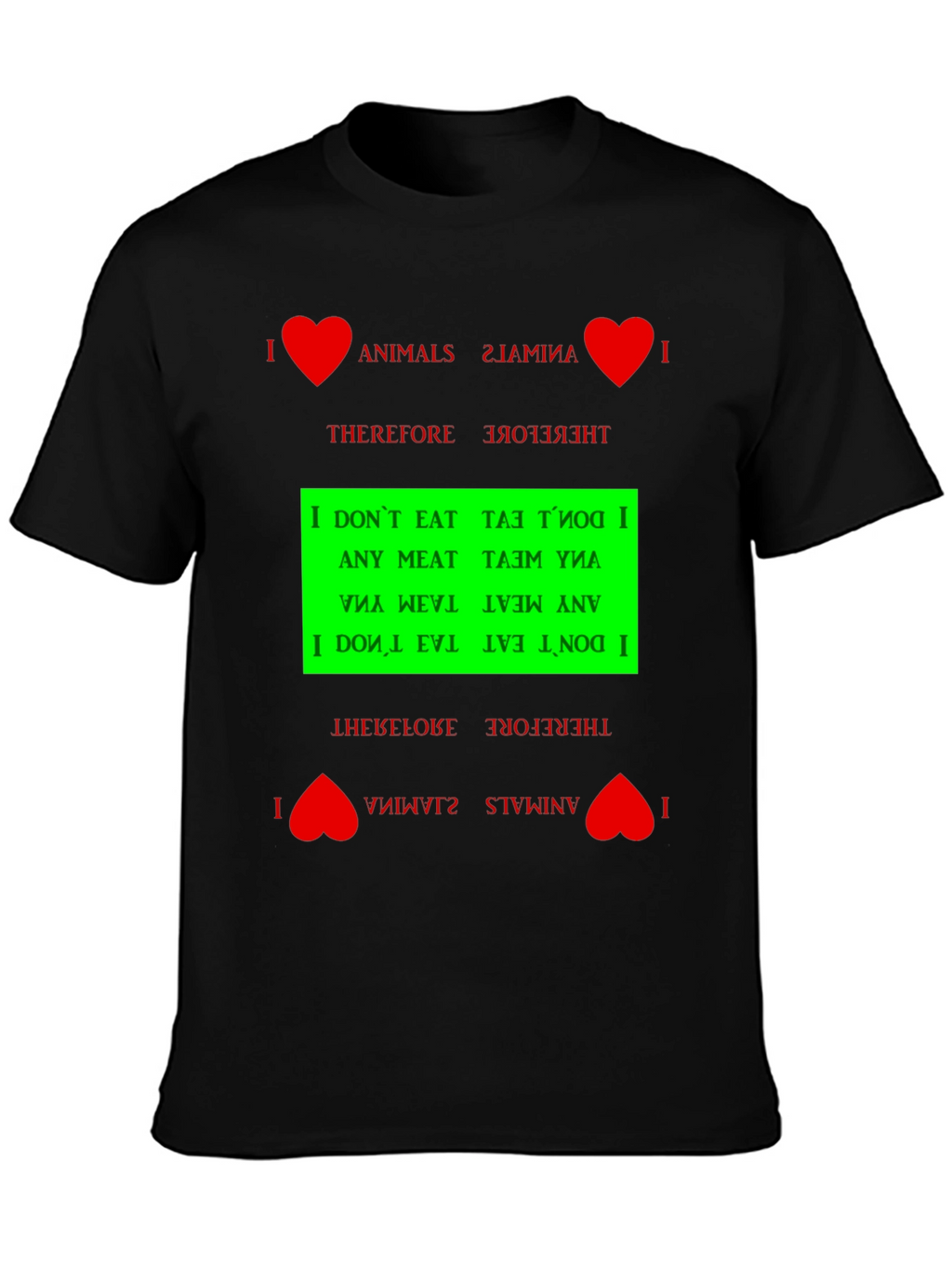 I Love Animals Vegan Graphic T-Shirt
