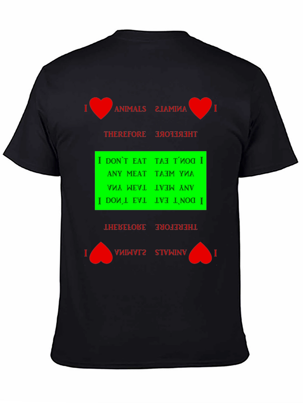 I Love Animals Vegan Graphic T-Shirt
