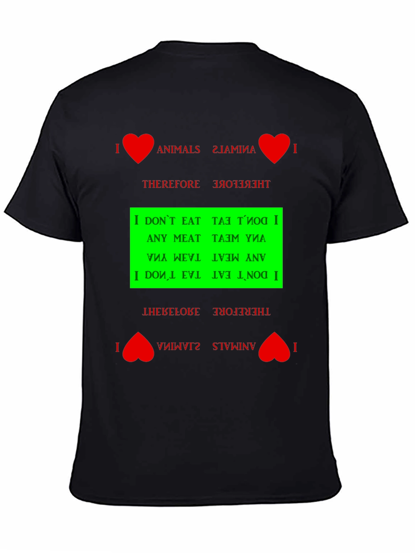 I Love Animals Vegan Graphic T-Shirt
