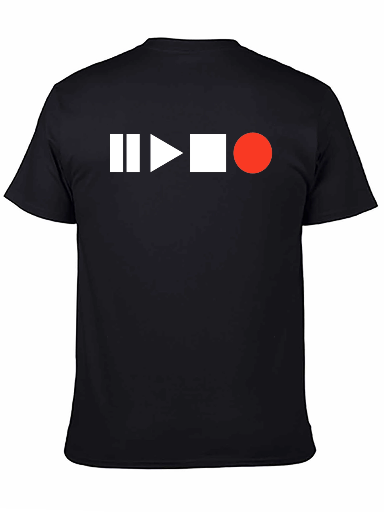 Play Pause Stop Record T-Shirt - Black Graphic Tee