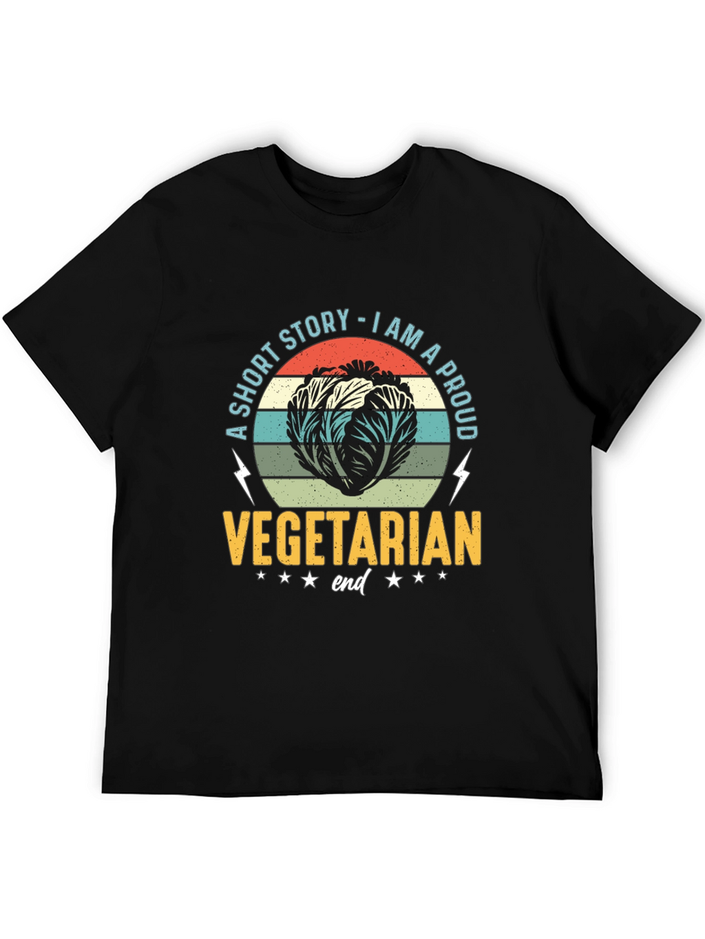 Proud Vegetarian T-Shirt - Cabbage Design