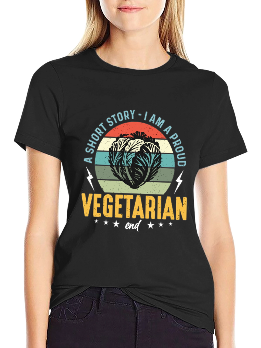 Proud Vegetarian T-Shirt - Cabbage Design
