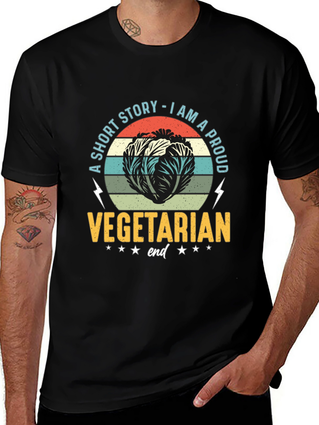 Proud Vegetarian T-Shirt - Cabbage Design
